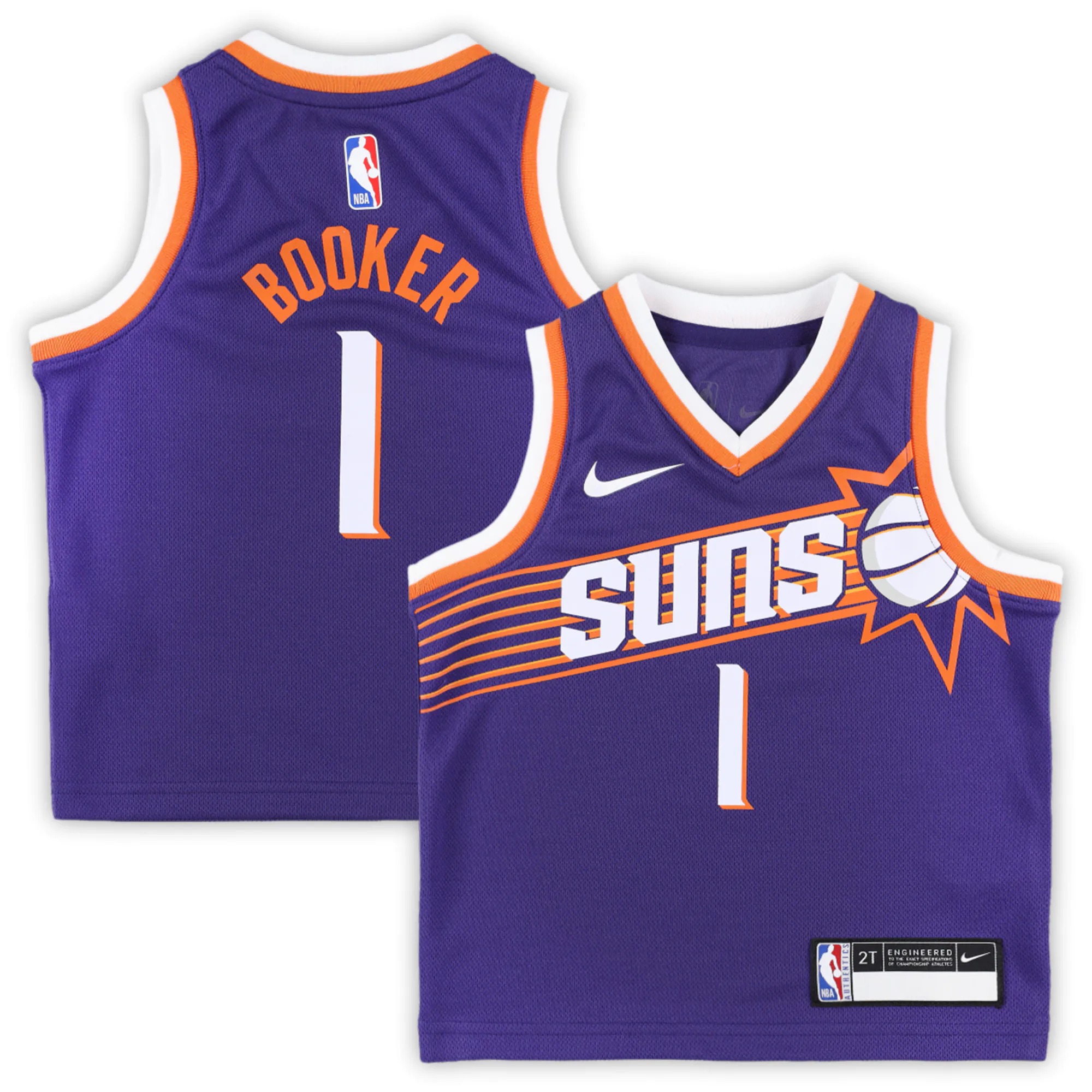 Hunk Wear - Devin Booker Phoenix Suns Nike Toddler Swingman Player Jersey - Icon Edition - Purple