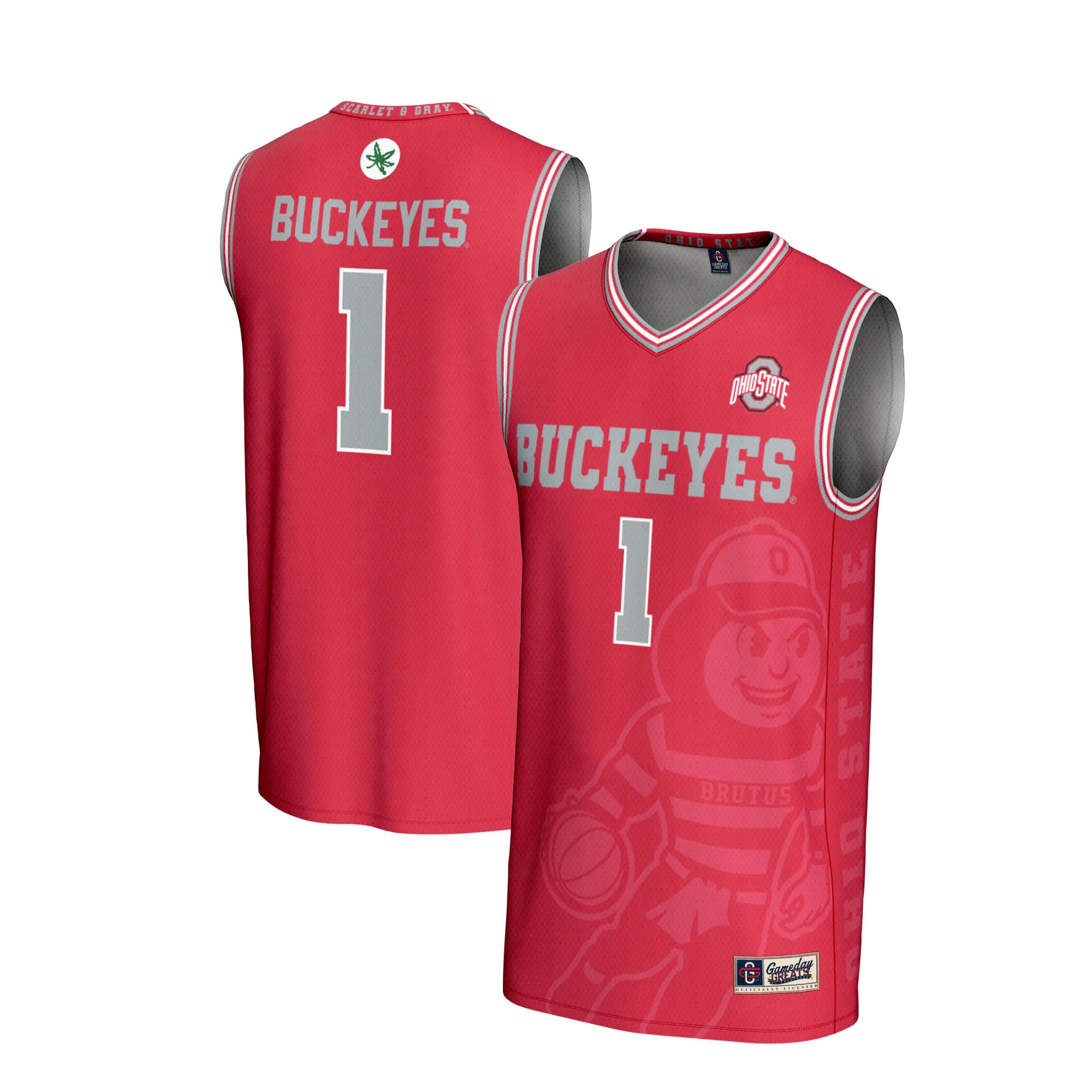 Hunk Wear - #1 Ohio State Buckeyes GameDay Greats Youth Lightweight Icon Print Basketball Jersey - Scarlet