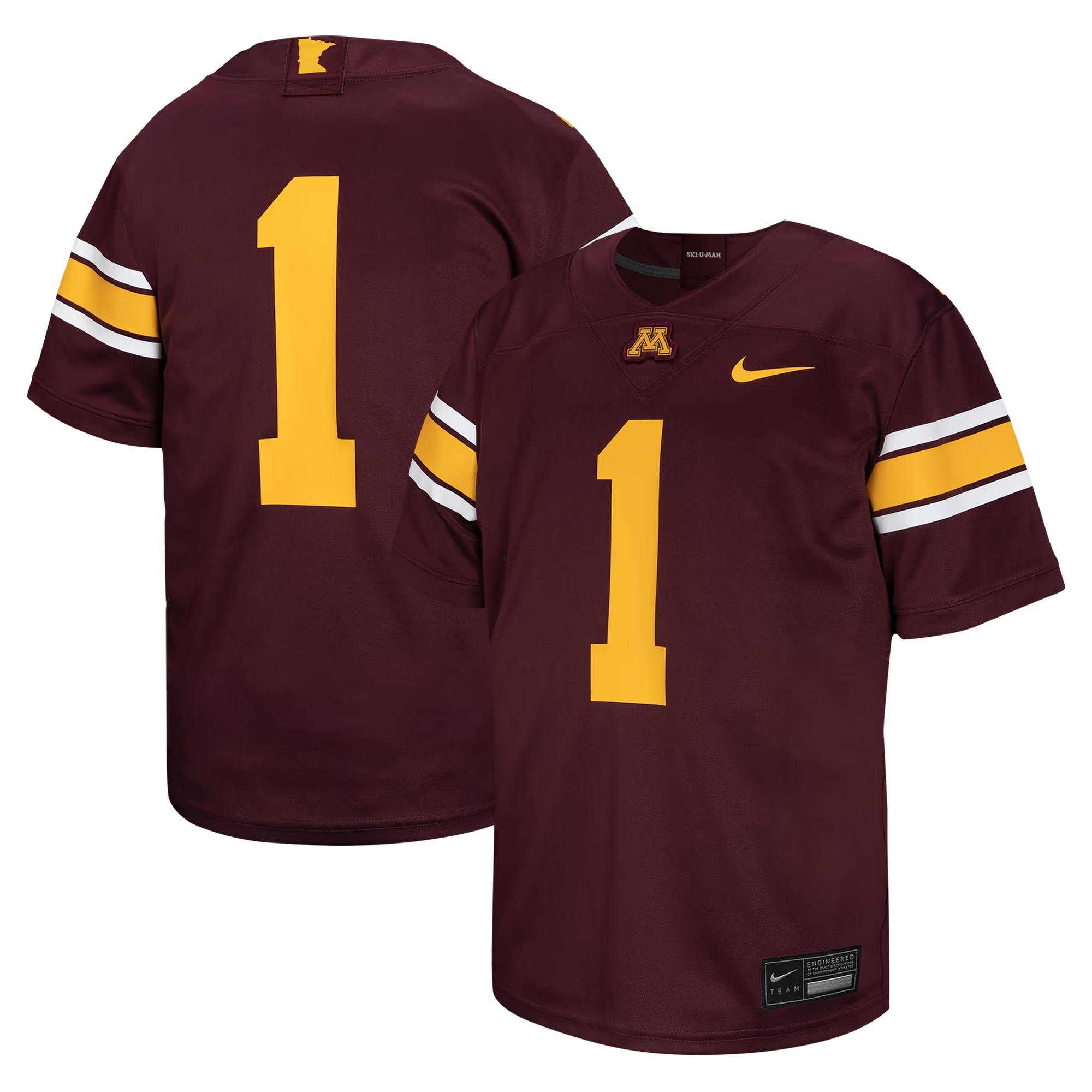 Hunk Wear - #1 Minnesota Golden Gophers Nike Youth Untouchable Football Jersey - Maroon