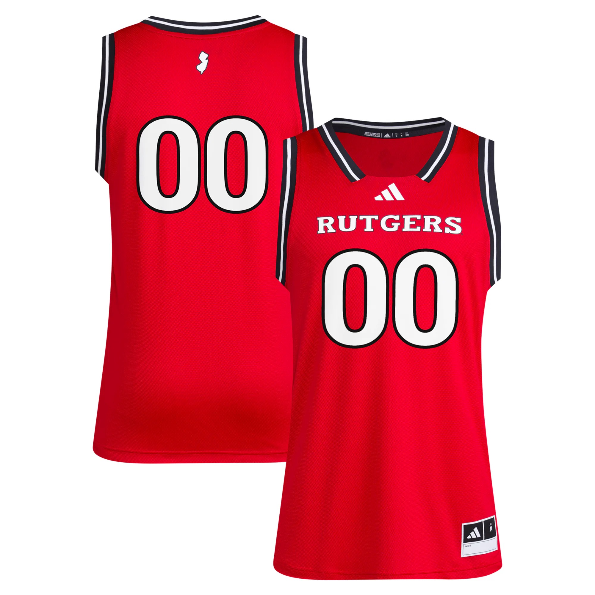 Hunk Wear - #00 Rutgers Scarlet Knights adidas Replica Swingman Jersey - Scarlet