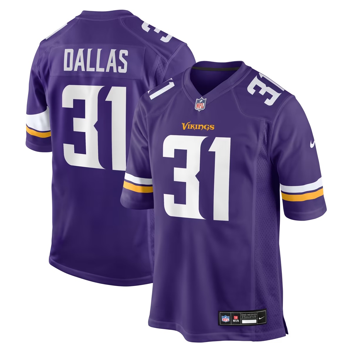 Hunk Wear - DeeJay Dallas Minnesota Vikings Nike Team Game Jersey - Purple