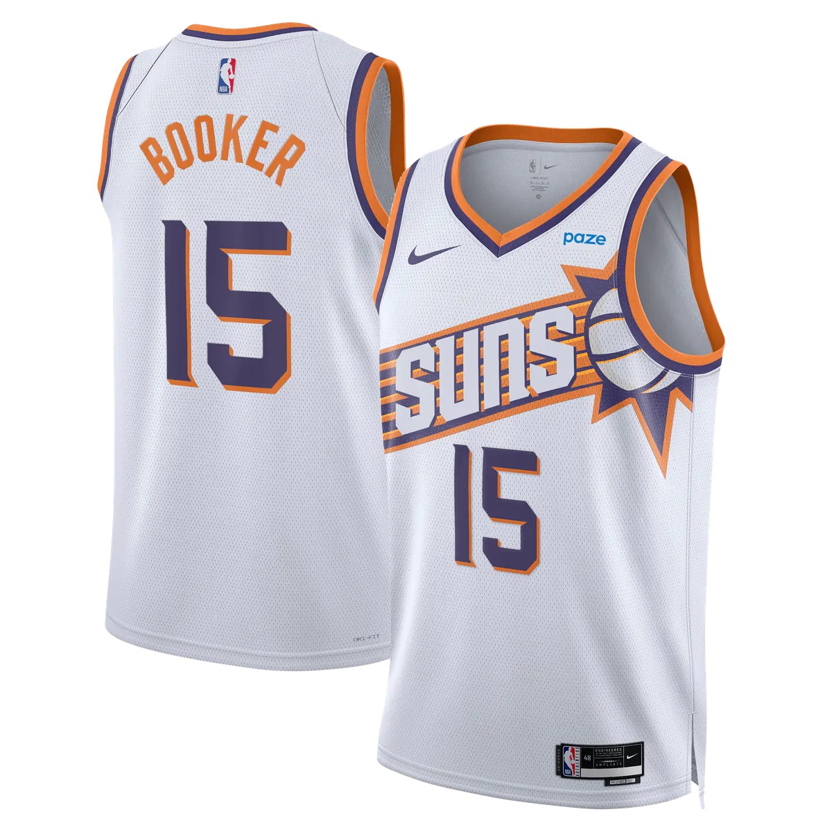Hunk Wear - Devin Booker Phoenix Suns Nike Unisex Swingman Jersey - Association Edition - White