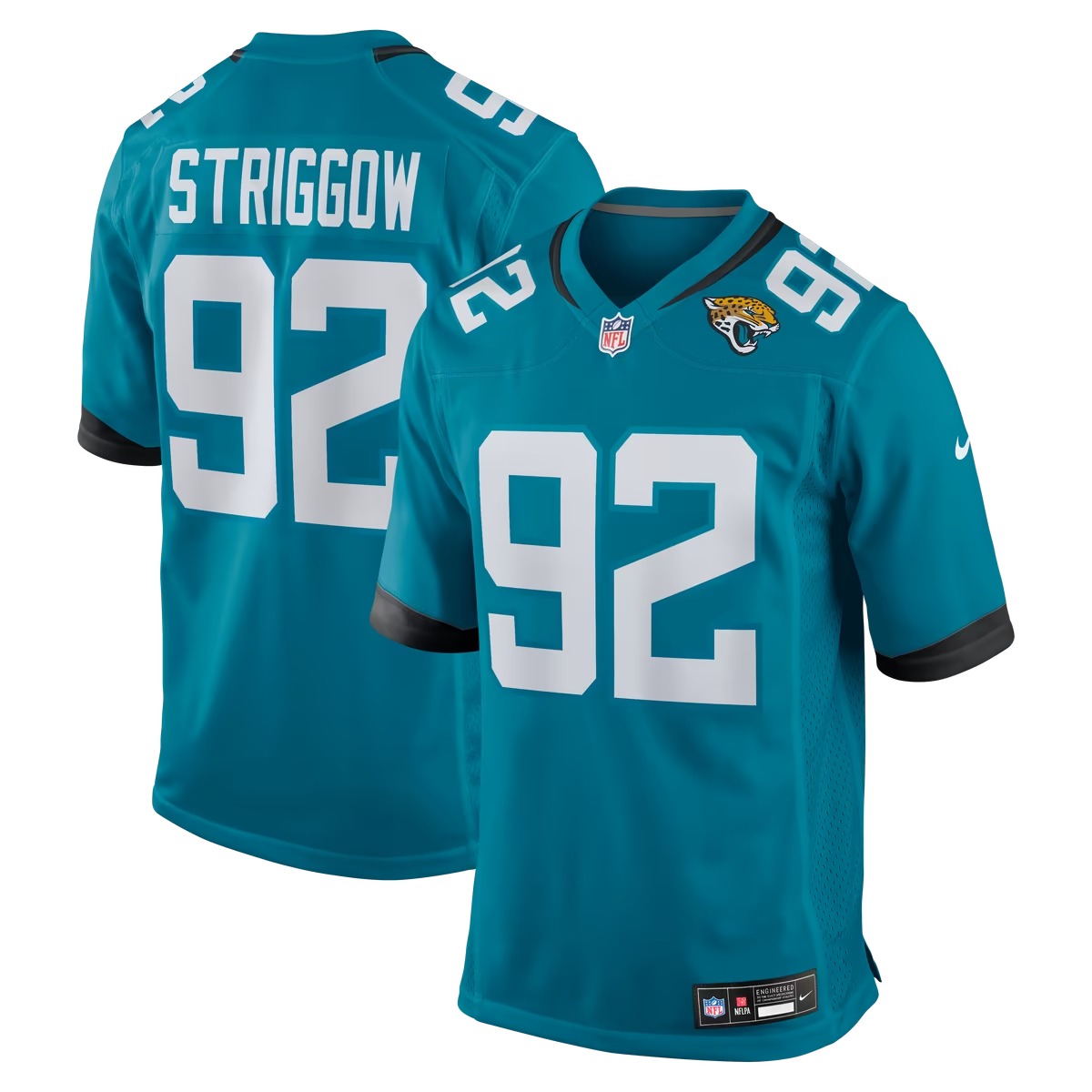 Hunk Wear - Danny Striggow Jacksonville Jaguars Nike Team Game Jersey - Teal