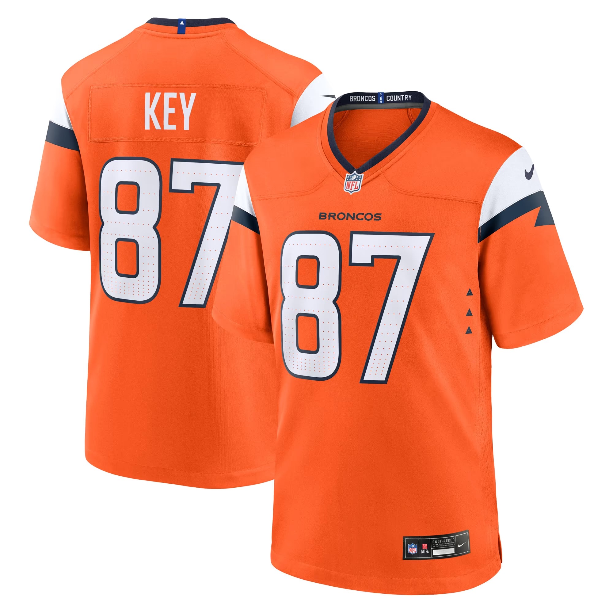 Hunk Wear - Dane Key Denver Broncos Nike Team Game Jersey - Orange