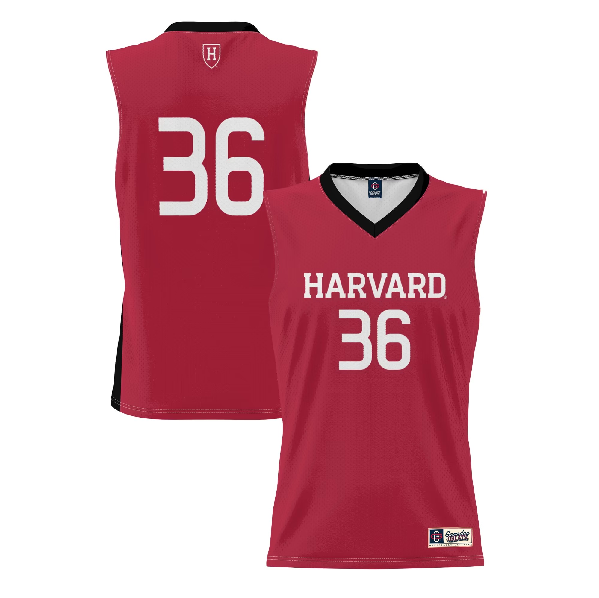 Hunk Wear - #36 Harvard Crimson GameDay Greats Lightweight Basketball Jersey - Crimson