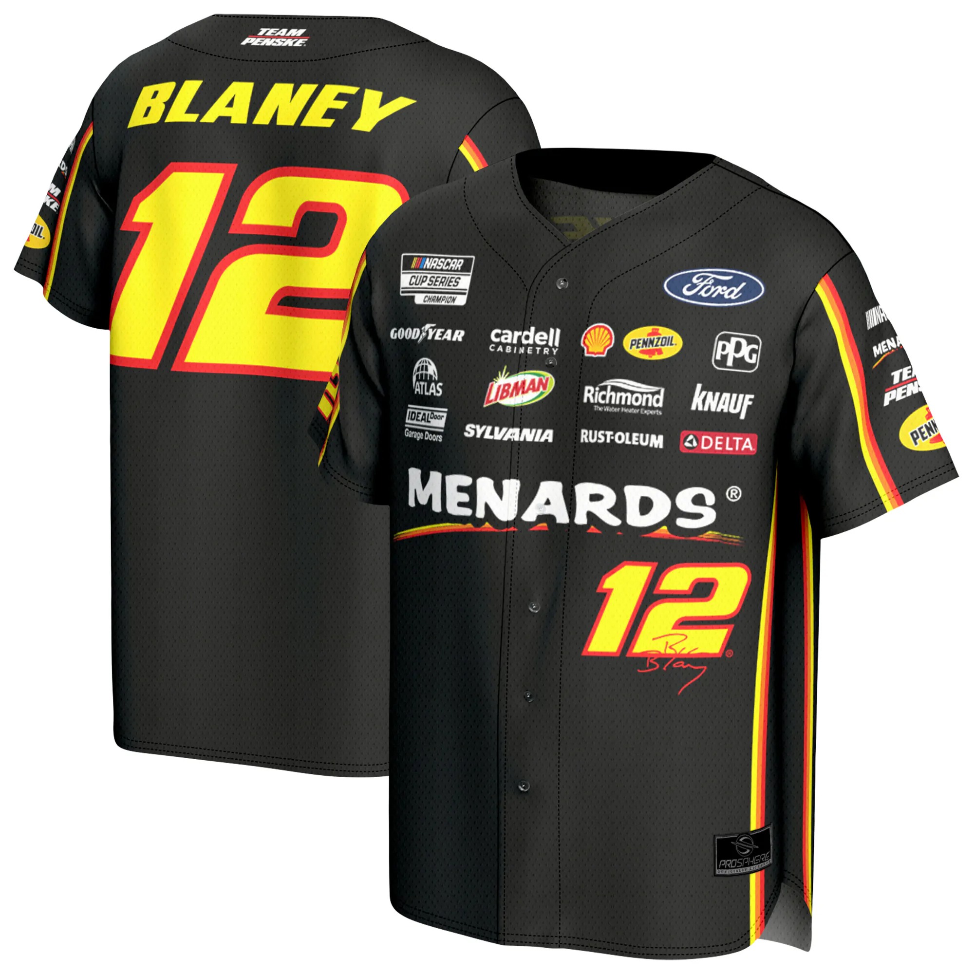 Hunk Wear - Ryan Blaney ProSphere Baseball Fashion Jersey - Black