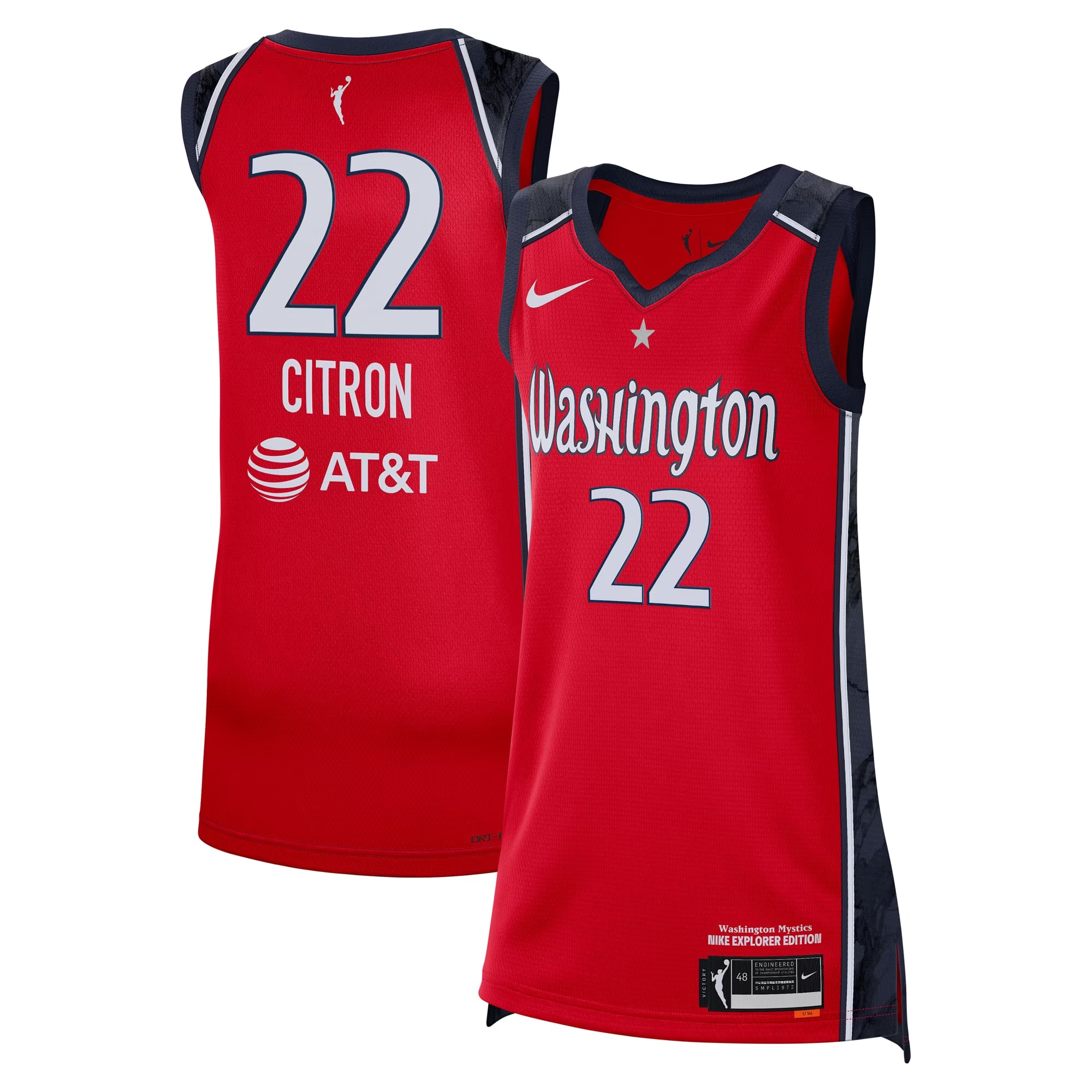 Hunk Wear - Sonia Citron Washington Mystics Nike Unisex 2025 WNBA Draft Explorer Edition Victory Player Jersey - Red