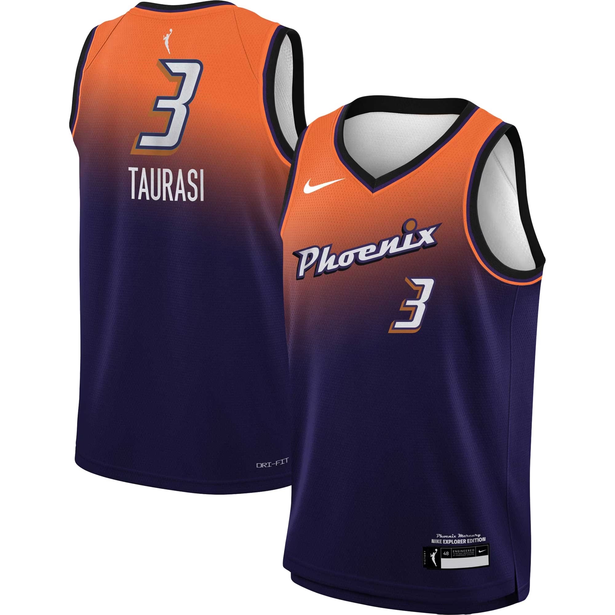 Hunk Wear - Diana Taurasi Phoenix Mercury Nike Youth 2021 Explorer Edition Victory Player Jersey - Purple
