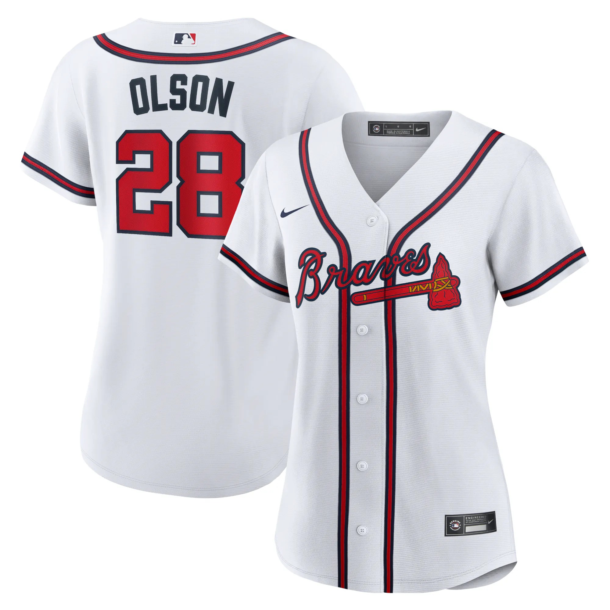 Hunk Wear - Matt Olson Atlanta Braves Nike Women's Home Replica Player Jersey - White