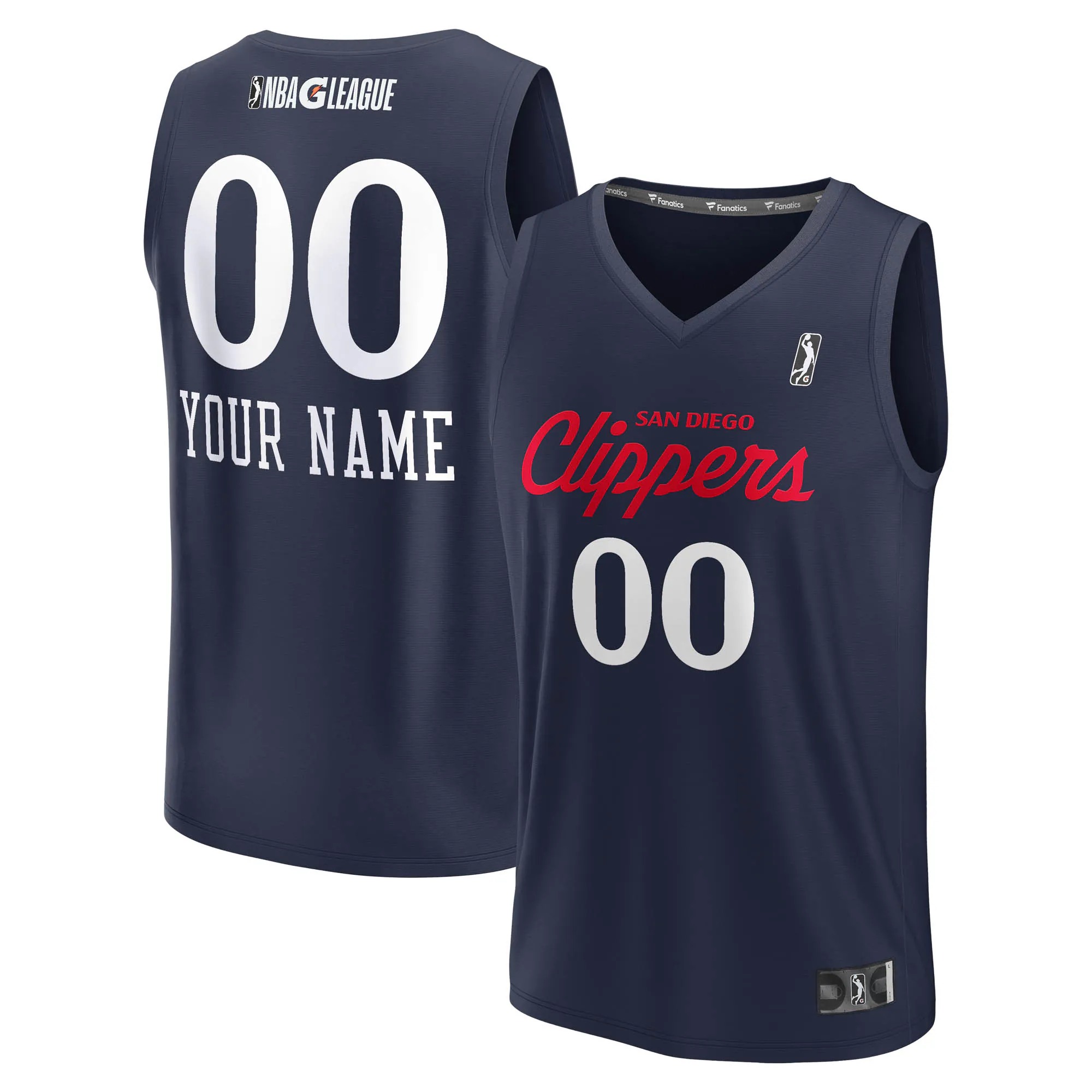 Hunk Wear - San Diego Clippers Fanatics Fast Break Replica Custom Jersey - Navy