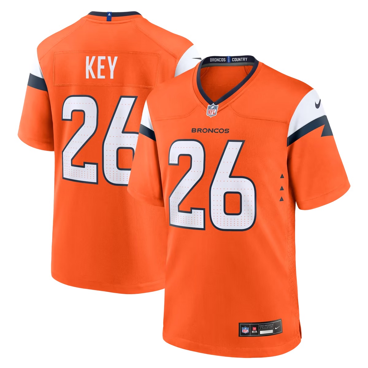Hunk Wear - Devon Key Denver Broncos Nike Team Game Jersey - Orange