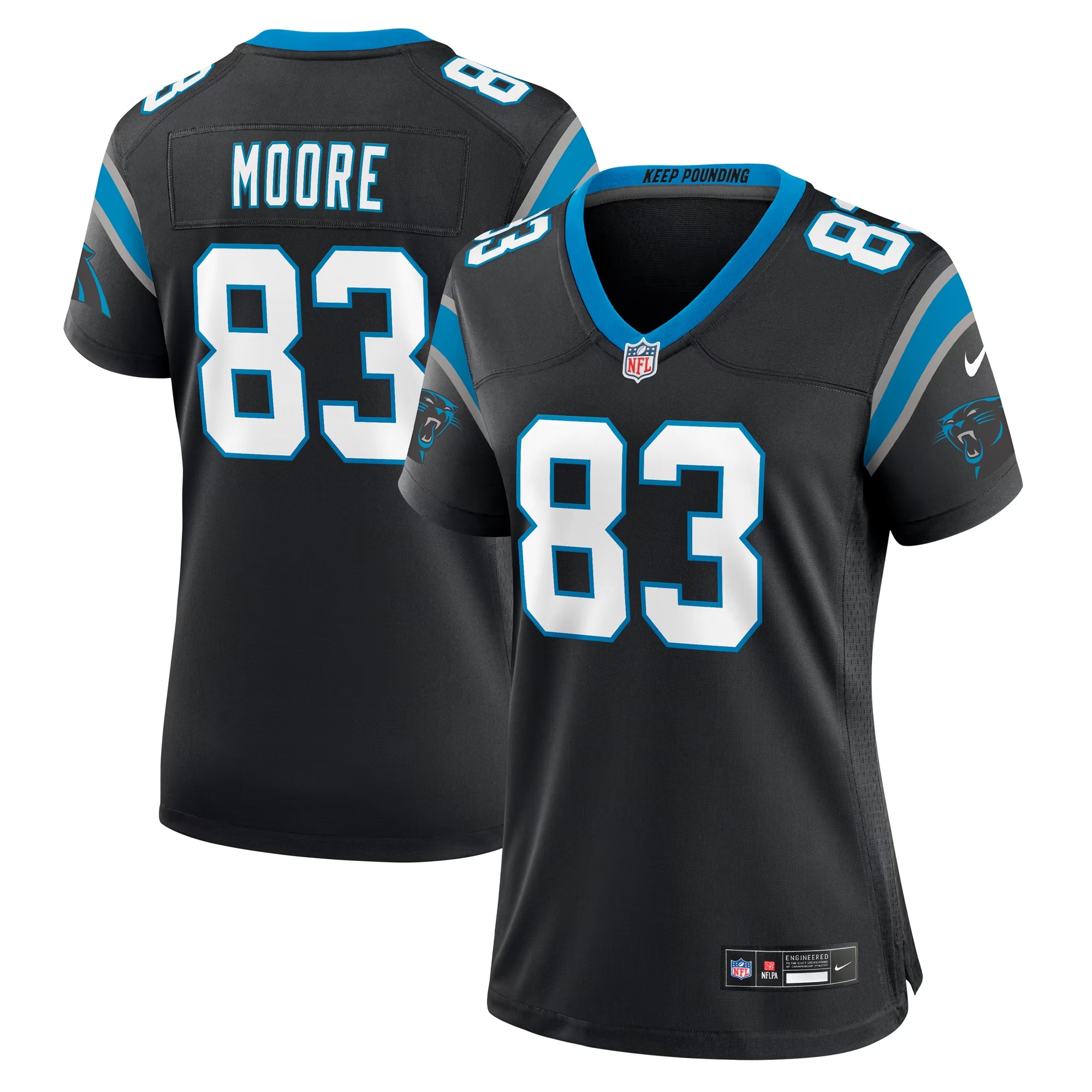 Hunk Wear - David Moore Carolina Panthers Nike Women's Game Jersey - Black