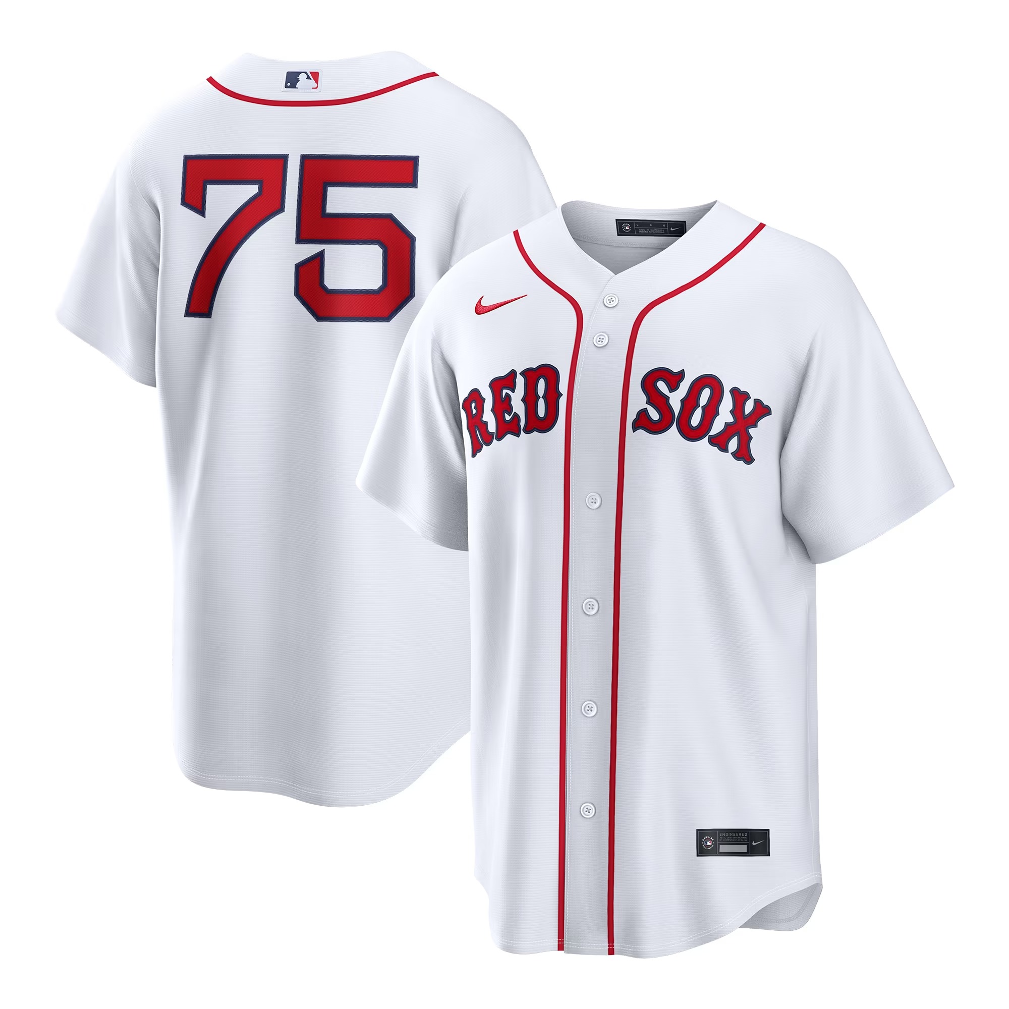 Hunk Wear - Carlos NarvÃ¡ez Boston Red Sox Nike Home Replica Jersey - White