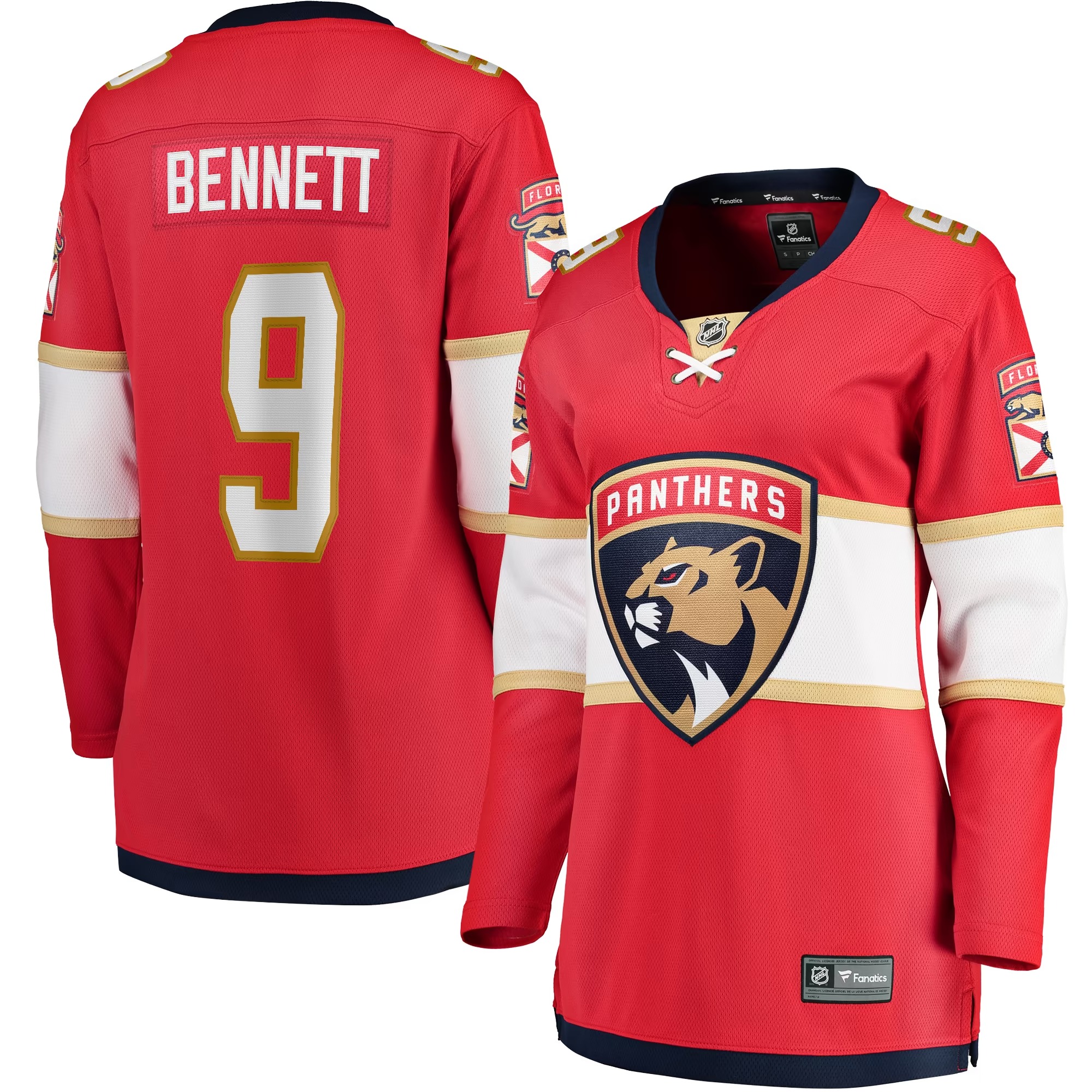 Hunk Wear - Sam Bennett Florida Panthers Fanatics Women's Home Breakaway Replica Jersey - Red
