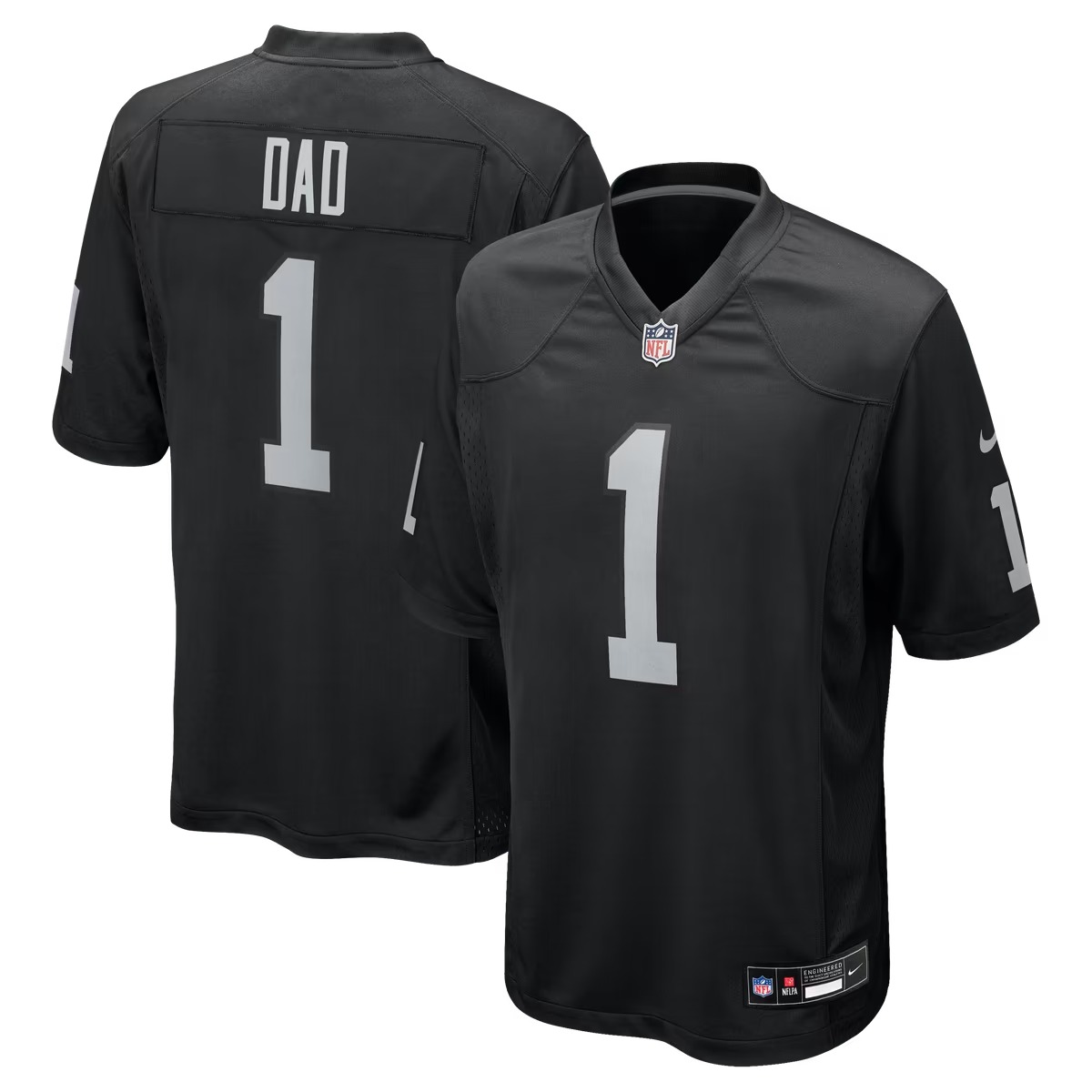 Hunk Wear - Number 1 Dad Las Vegas Raiders Nike Game Jersey - Black