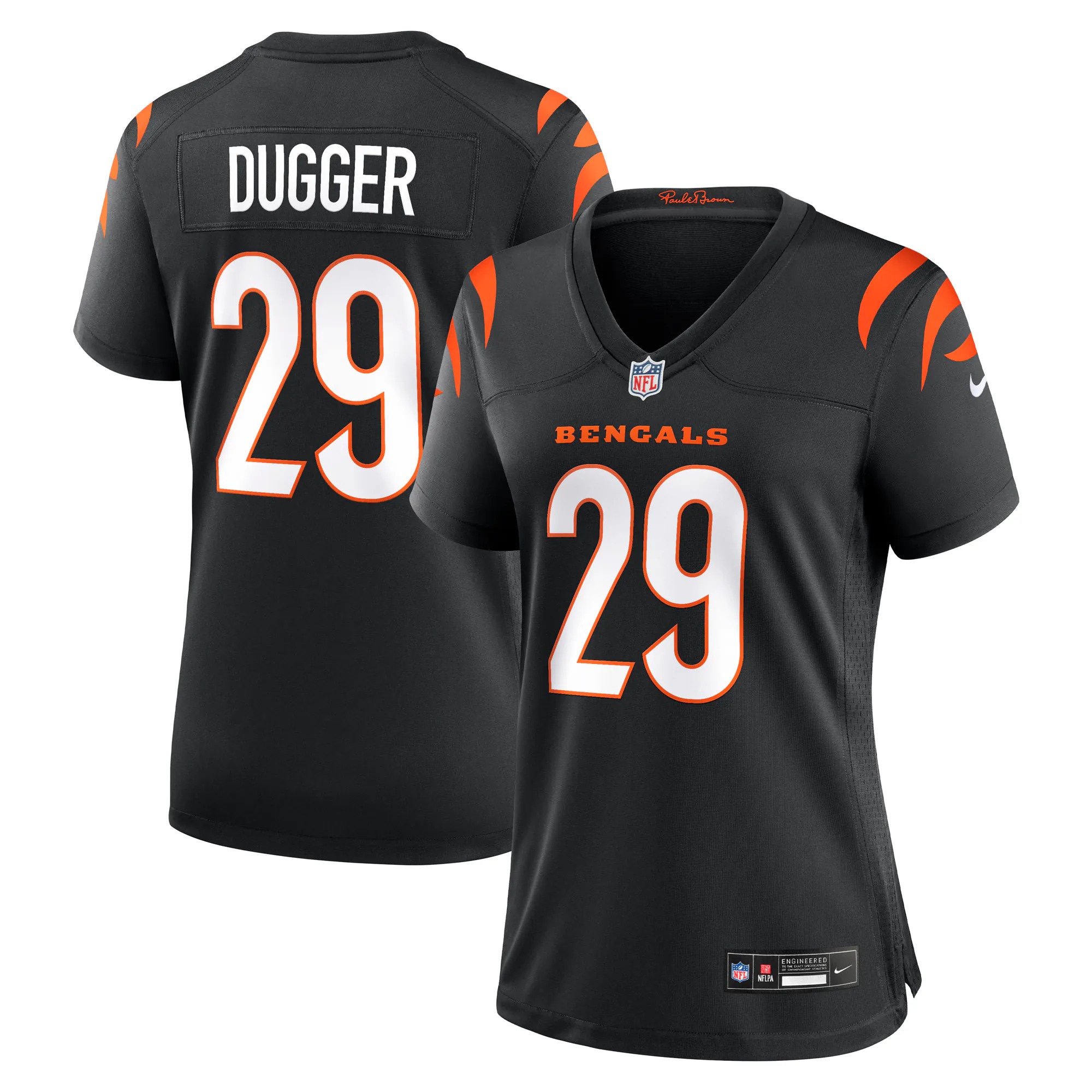 Hunk Wear - Kyle Dugger Cincinnati Bengals Nike Women's Team Game Jersey - Black