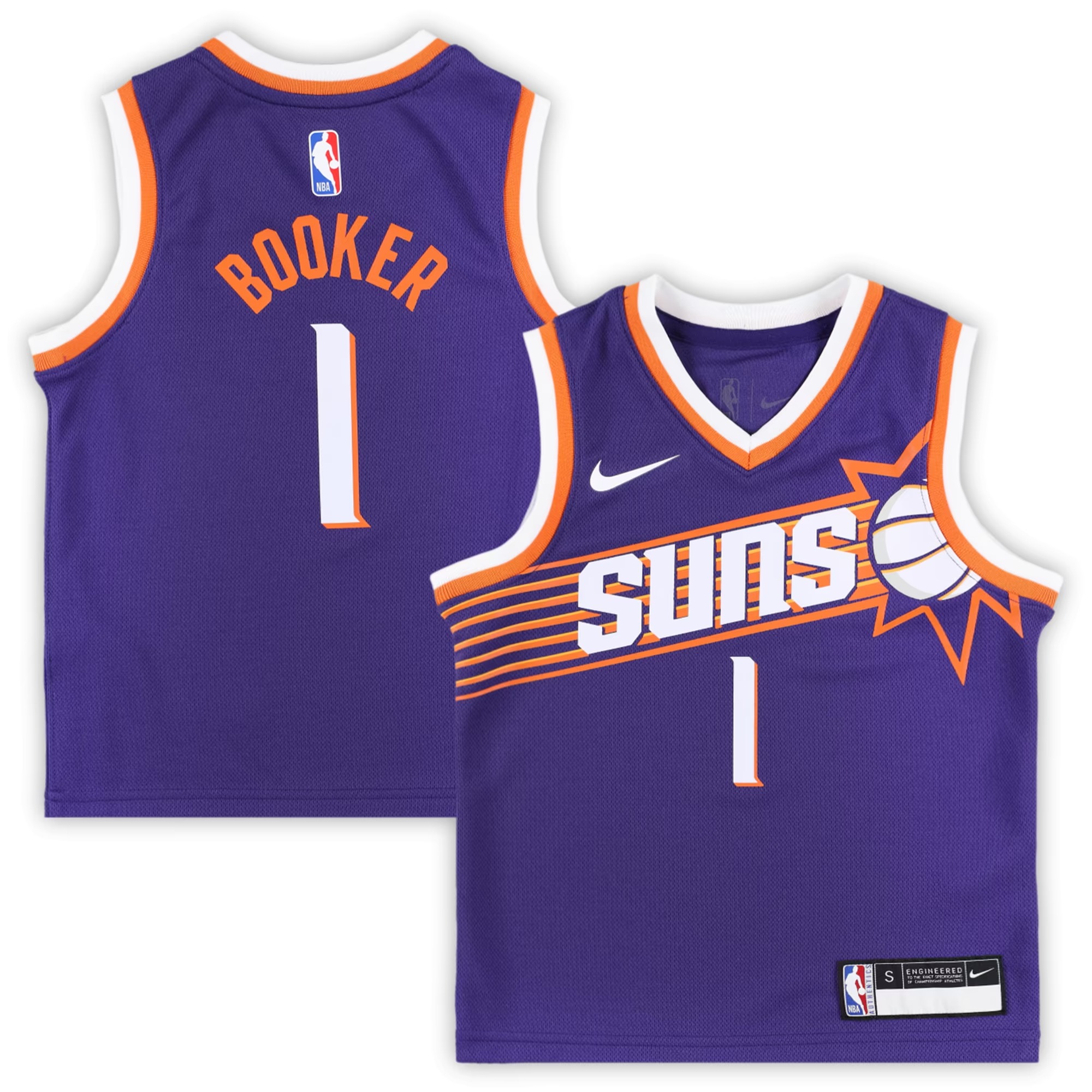 Hunk Wear - Devin Booker Phoenix Suns Nike Preschool Swingman Player Jersey - Icon Edition - Purple