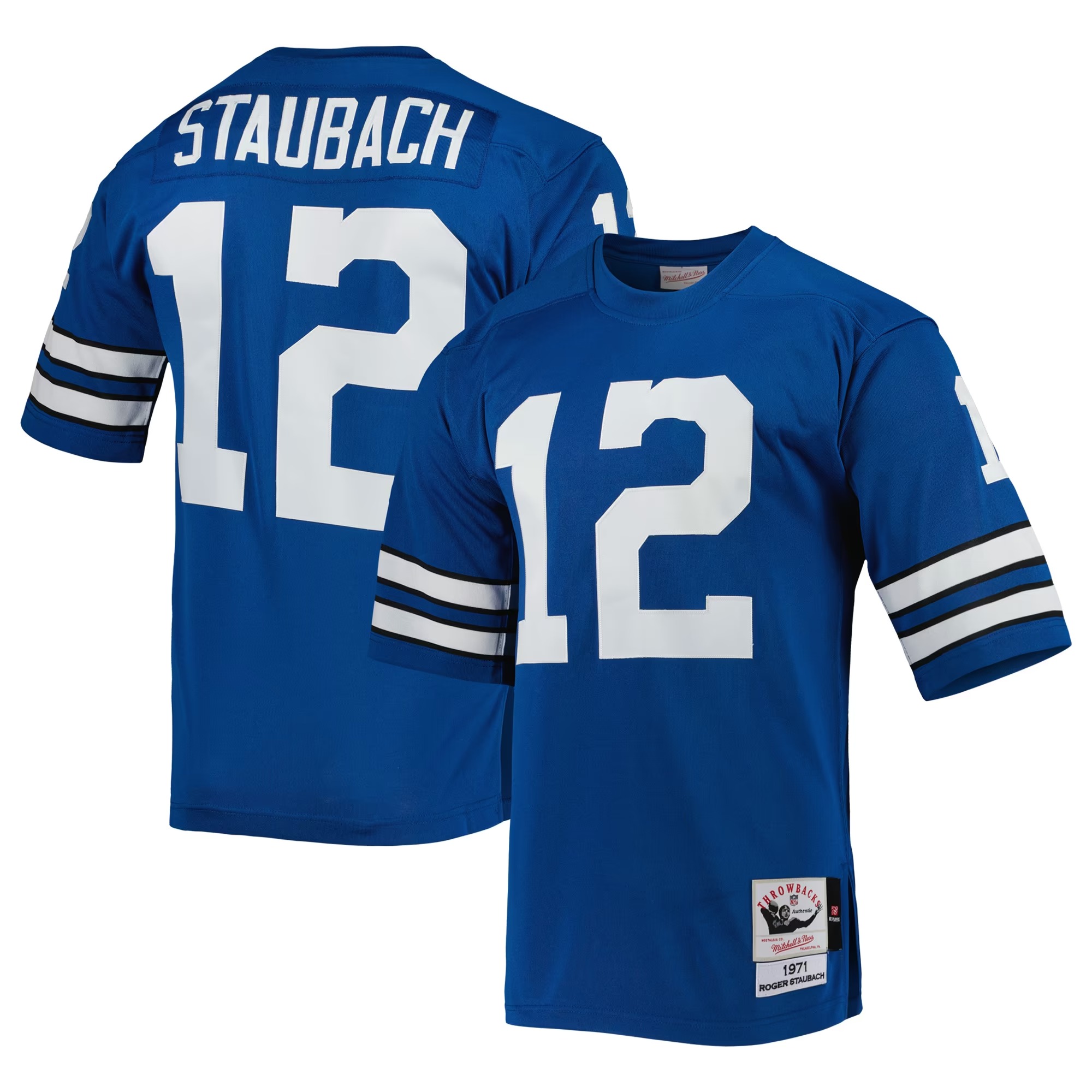 Hunk Wear - Roger Staubach Dallas Cowboys 1971 Mitchell & Ness Authentic Throwback Retired Player Jersey - Royal