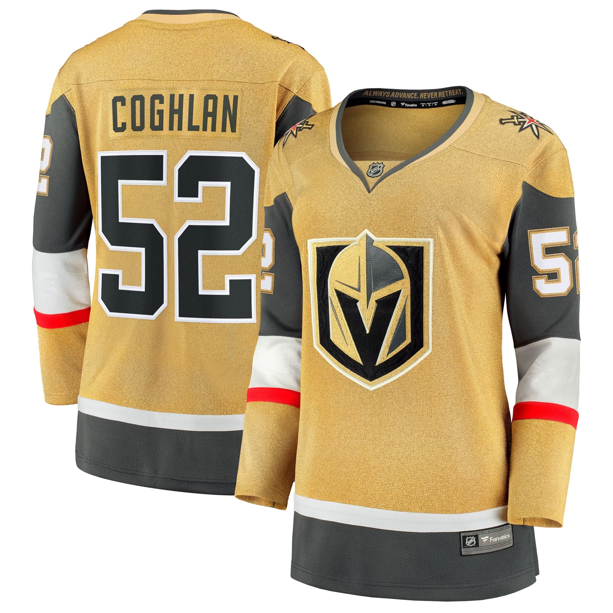 Hunk Wear - Dylan Coghlan Vegas Golden Knights Fanatics Women's Home Breakaway Jersey - Gold