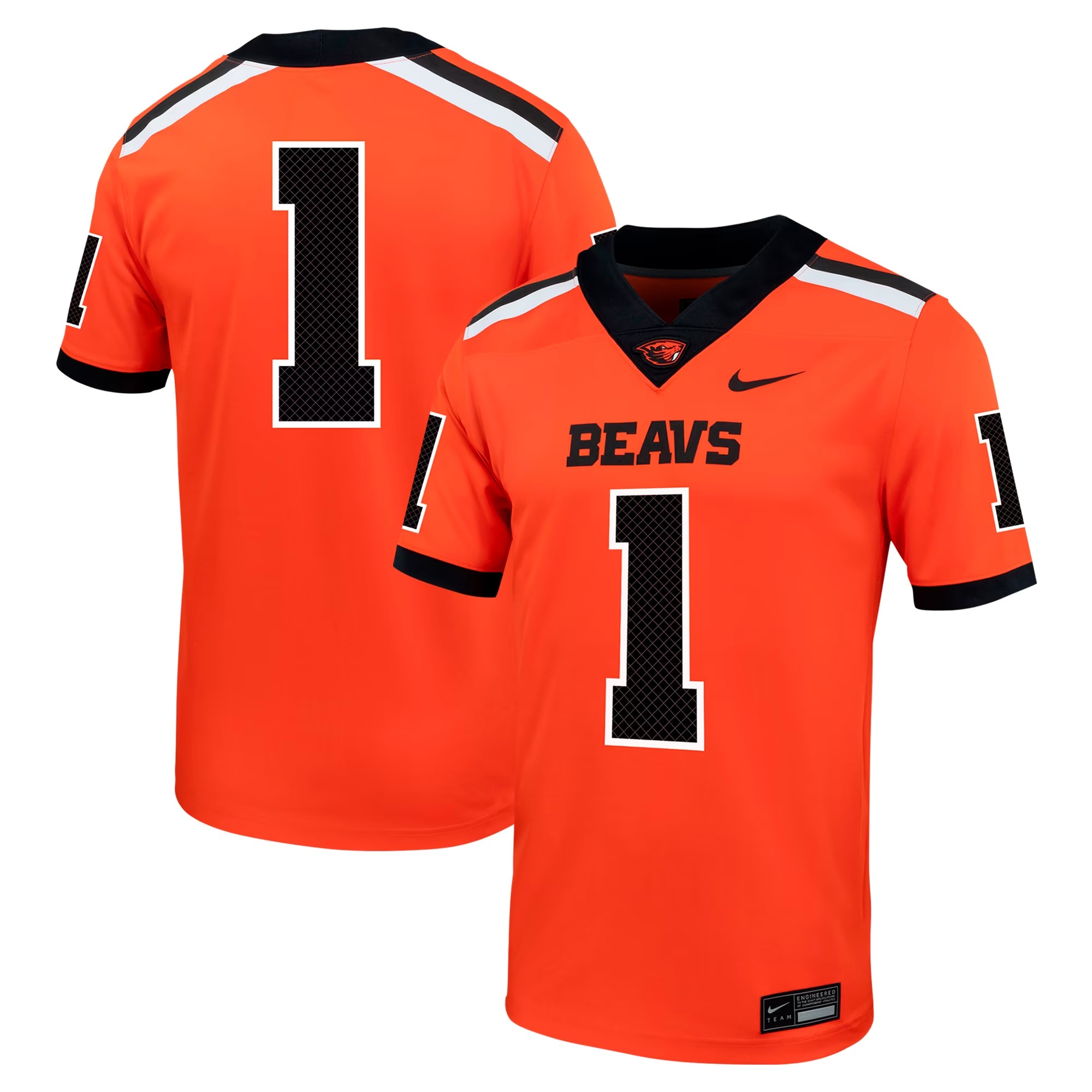Hunk Wear - #1 Oregon State Beavers Nike Untouchable Football Jersey ' Orange