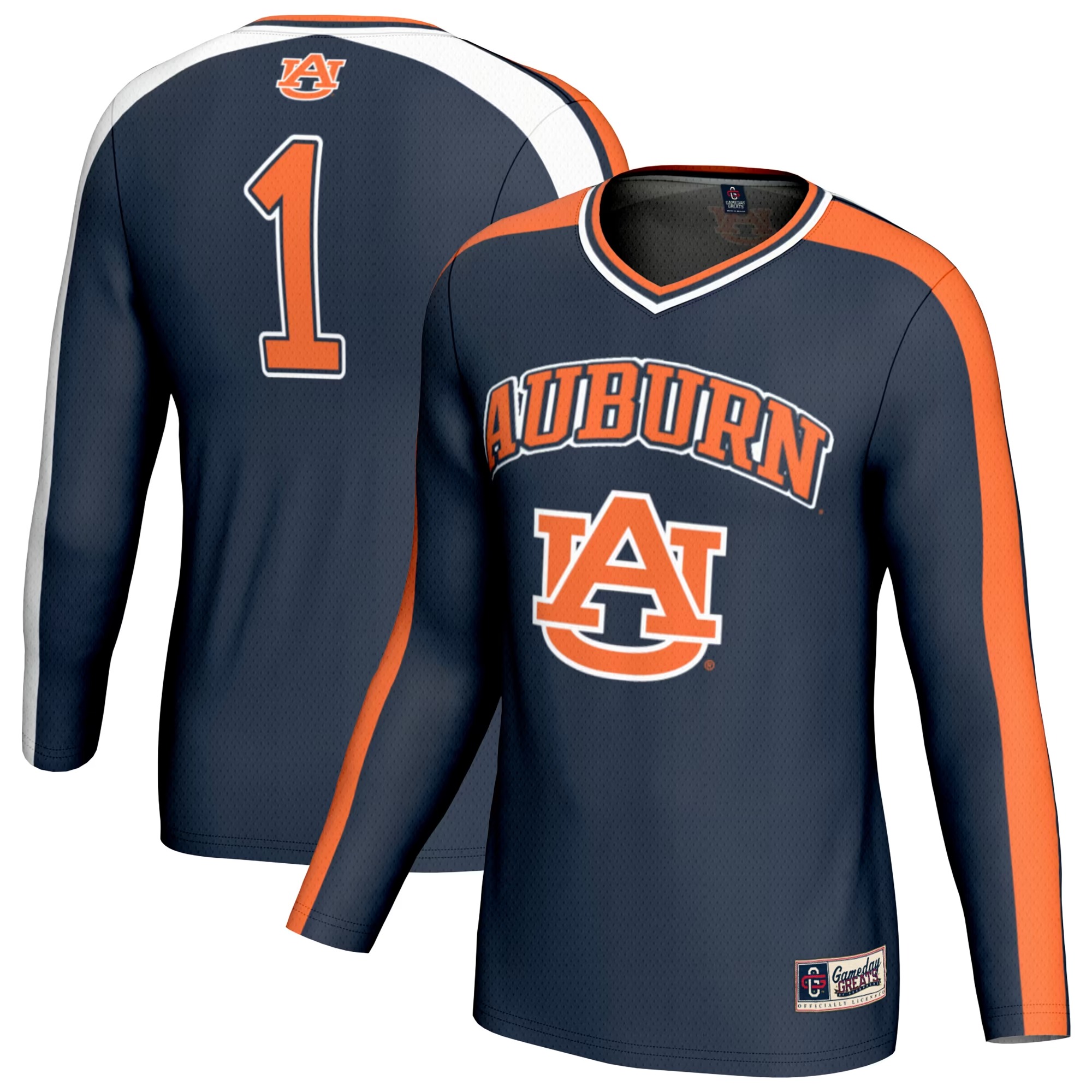 Hunk Wear - #1 Auburn Tigers GameDay Greats Youth Lightweight Volleyball Fashion Jersey - Navy