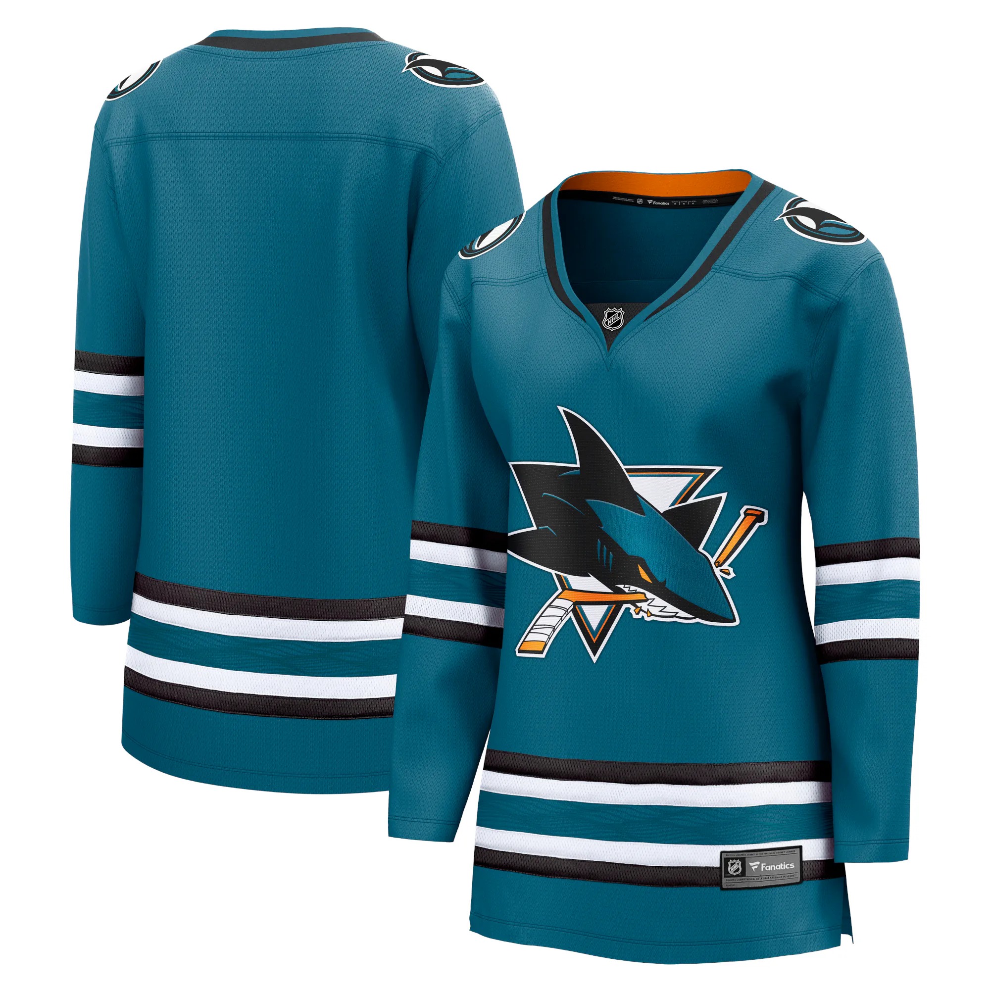 Hunk Wear - San Jose Sharks Fanatics Women's Home Breakaway Jersey - Teal