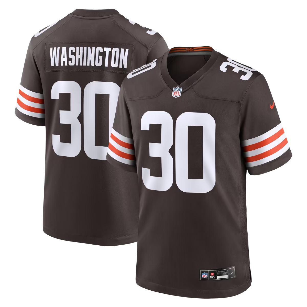 Hunk Wear - Zion Washington Cleveland Browns Nike Team Game Jersey - Brown
