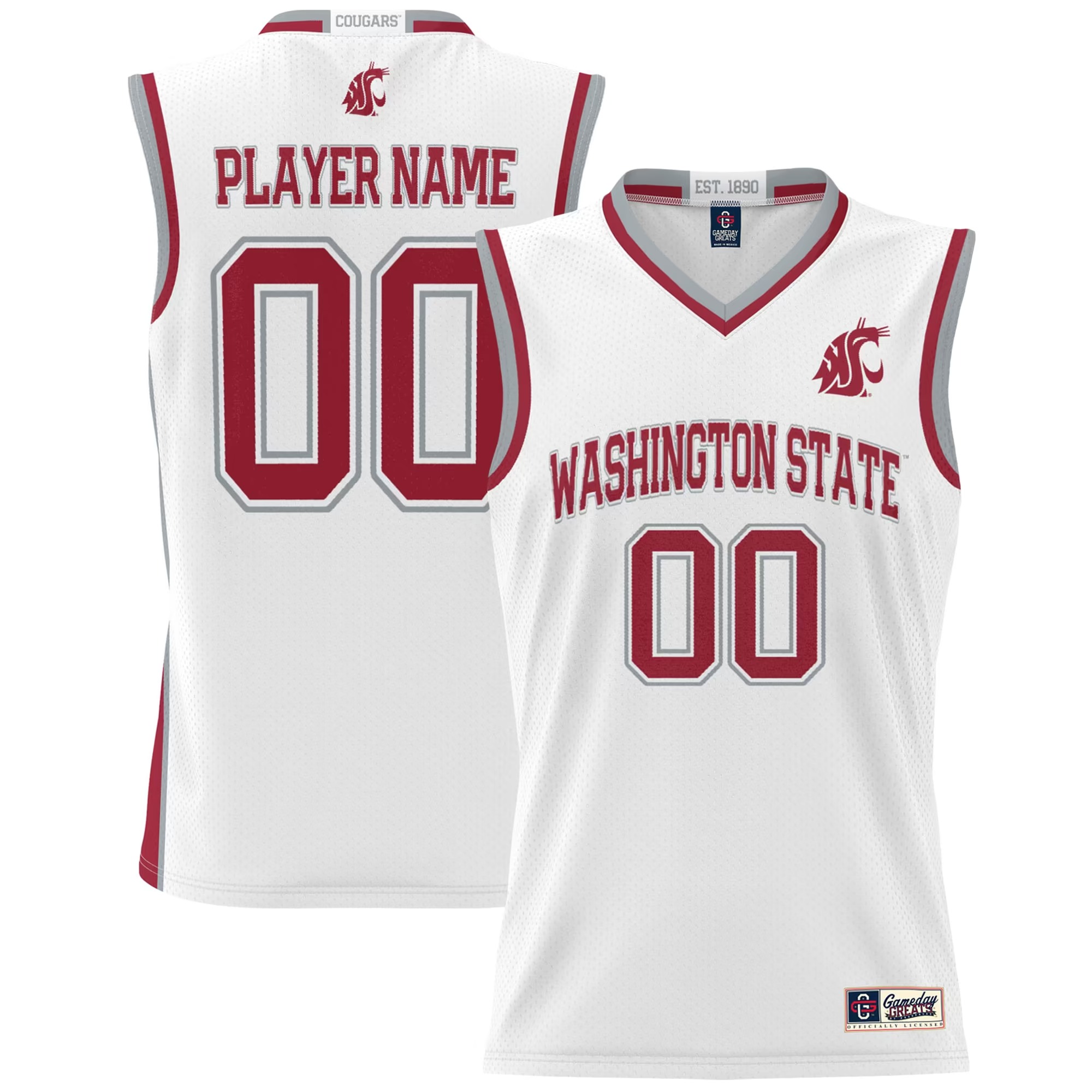 Hunk Wear - Washington State Cougars GameDay Greats Youth NIL Pick-A-Player Men's Basketball Jersey - White