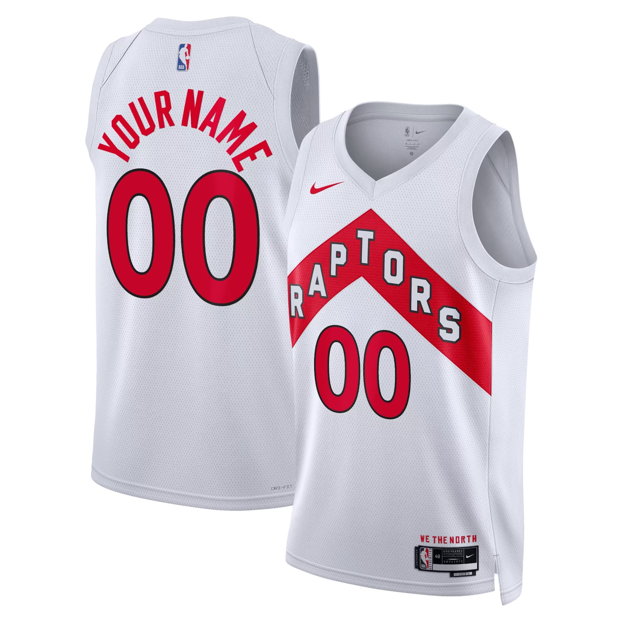 Hunk Wear - Toronto Raptors Nike Unisex Swingman Custom Jersey White - Association Edition