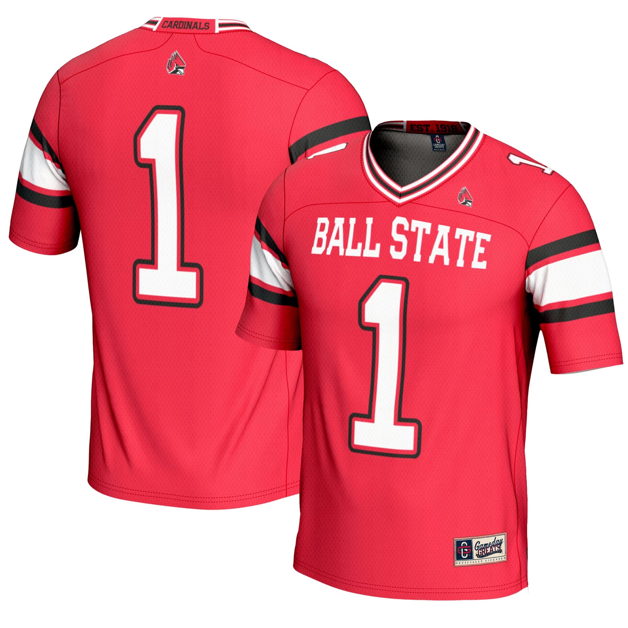 Hunk Wear - #1 Ball State Cardinals GameDay Greats Youth Endzone Football Jersey - Cardinal