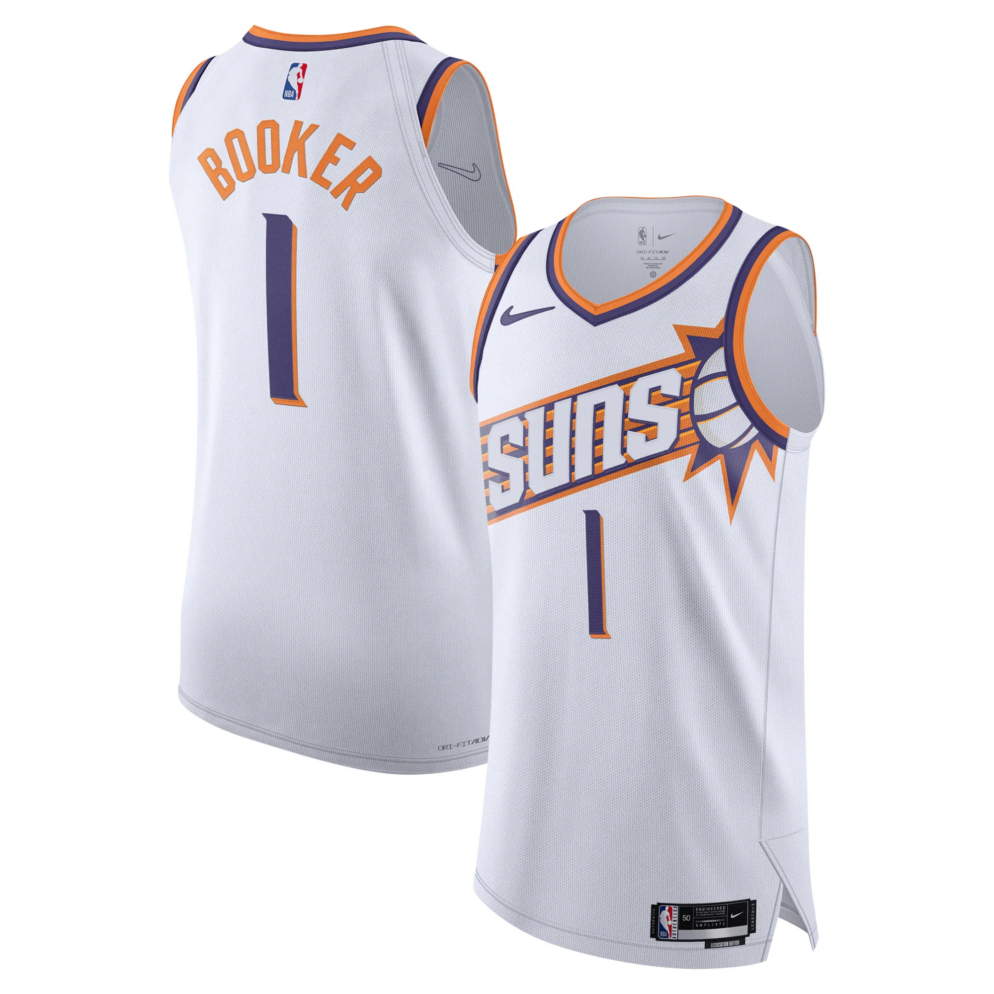 Hunk Wear - Devin Booker Phoenix Suns Nike Authentic Jersey - Association Edition - White