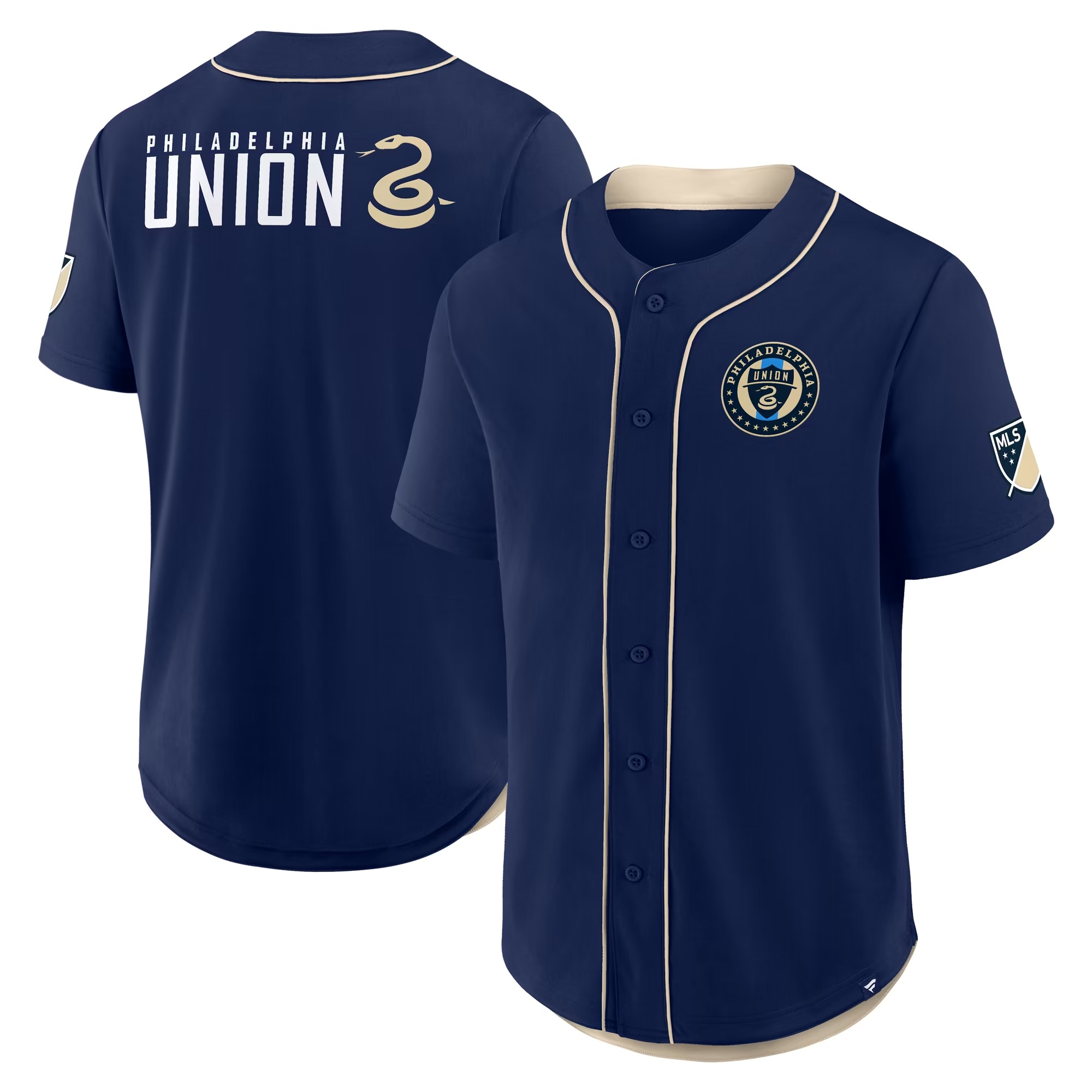 Hunk Wear - Philadelphia Union Fanatics Injury Time Baseball Jersey - Navy