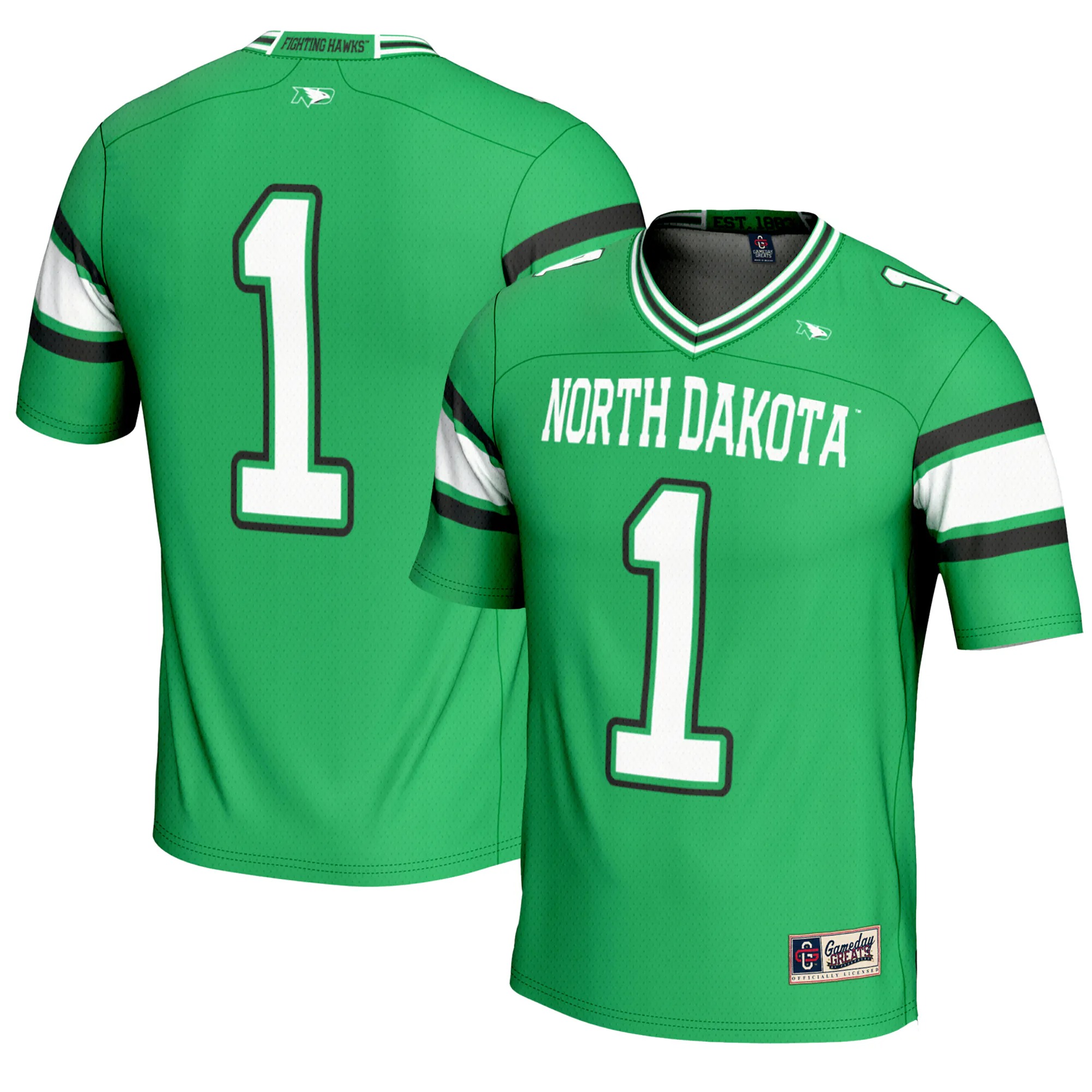 Hunk Wear - #1 North Dakota GameDay Greats Endzone Football Jersey - Kelly Green