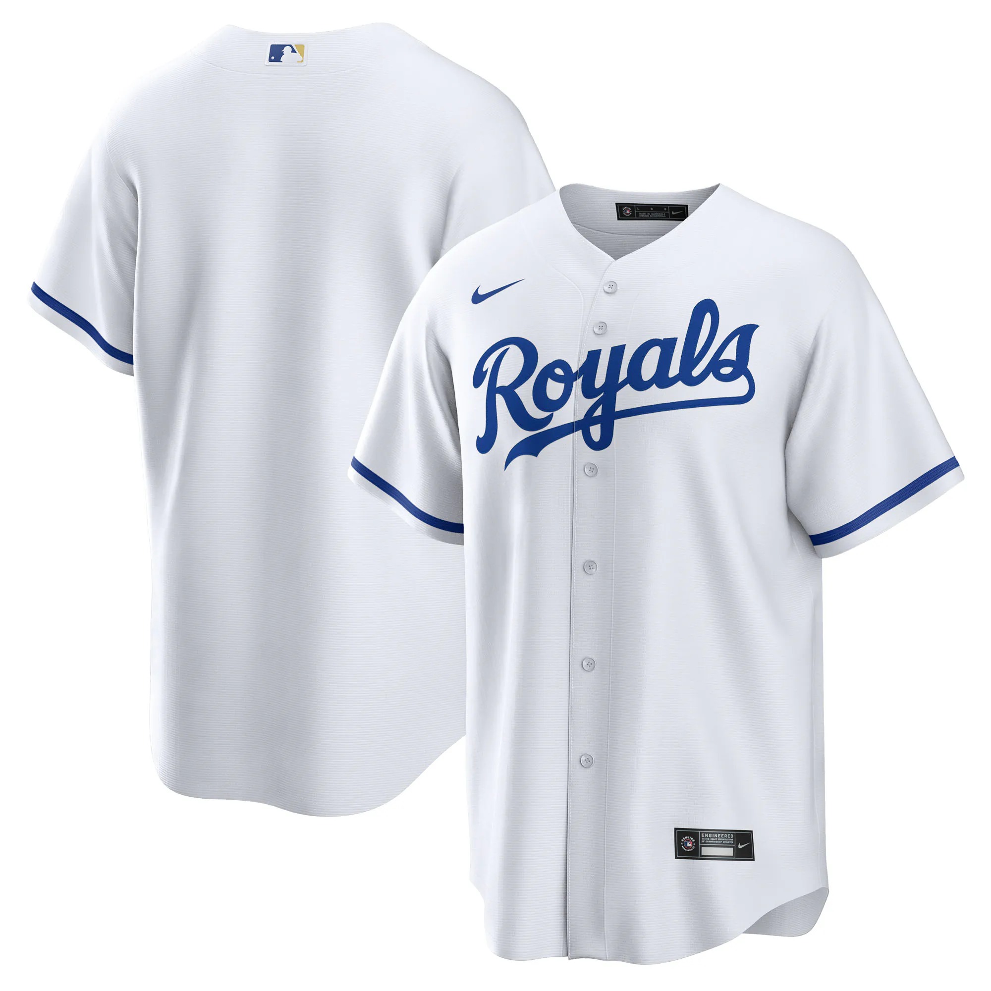 Hunk Wear - Kansas City Royals Nike Home Big & Tall Replica Jersey - White