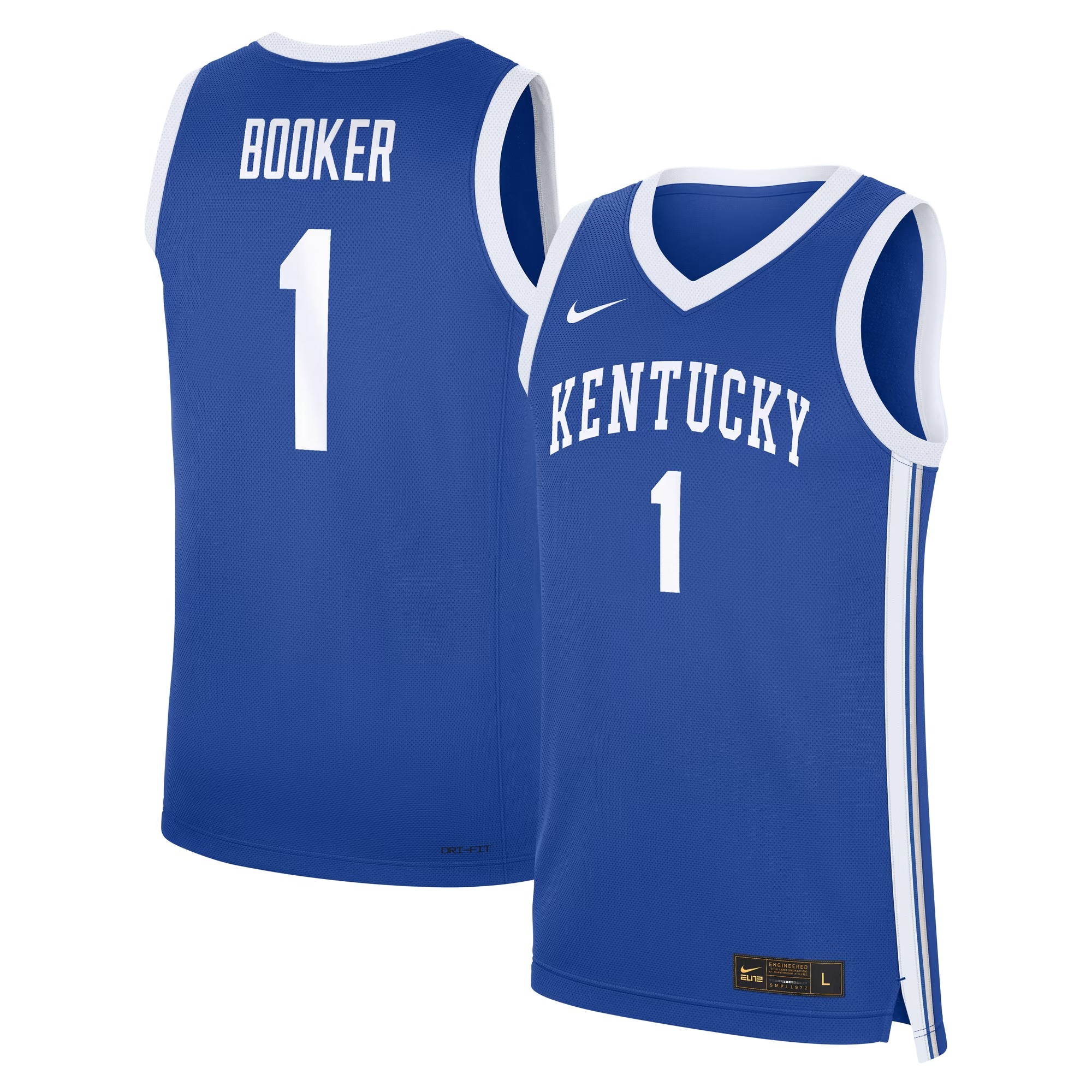 Hunk Wear - Devin Booker Kentucky Wildcats Nike Road Replica Basketball Jersey - Royal