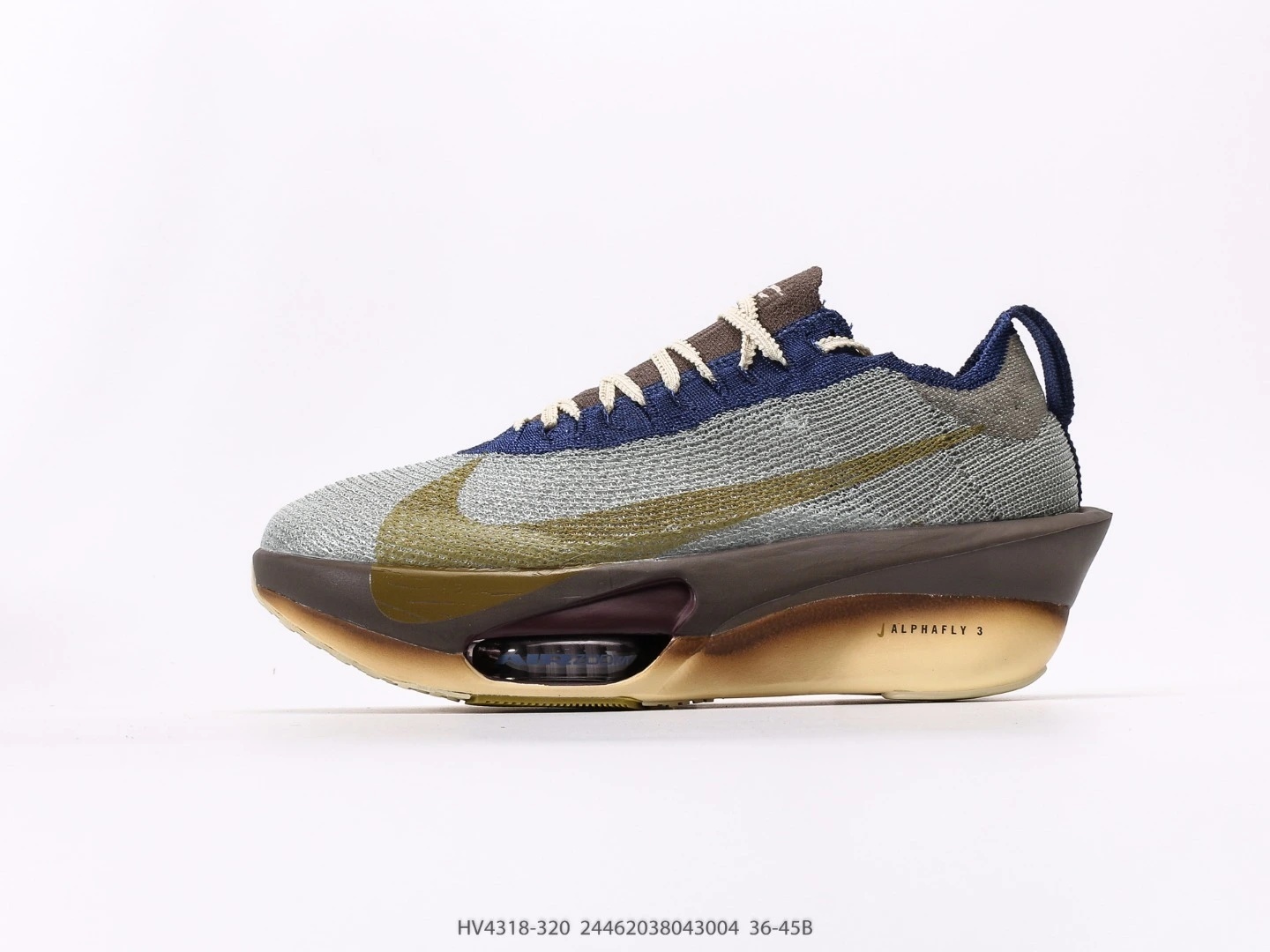 Nike Running Shoes Grey Blue Gold Swoosh HV4318-320