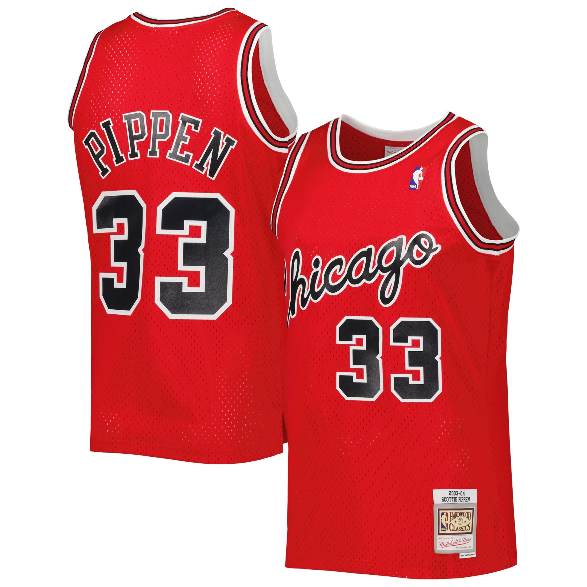 Hunk Wear - Scottie Pippen Chicago Bulls Mitchell & Ness Hardwood Classics 2003-04 Swingman Jersey - Red