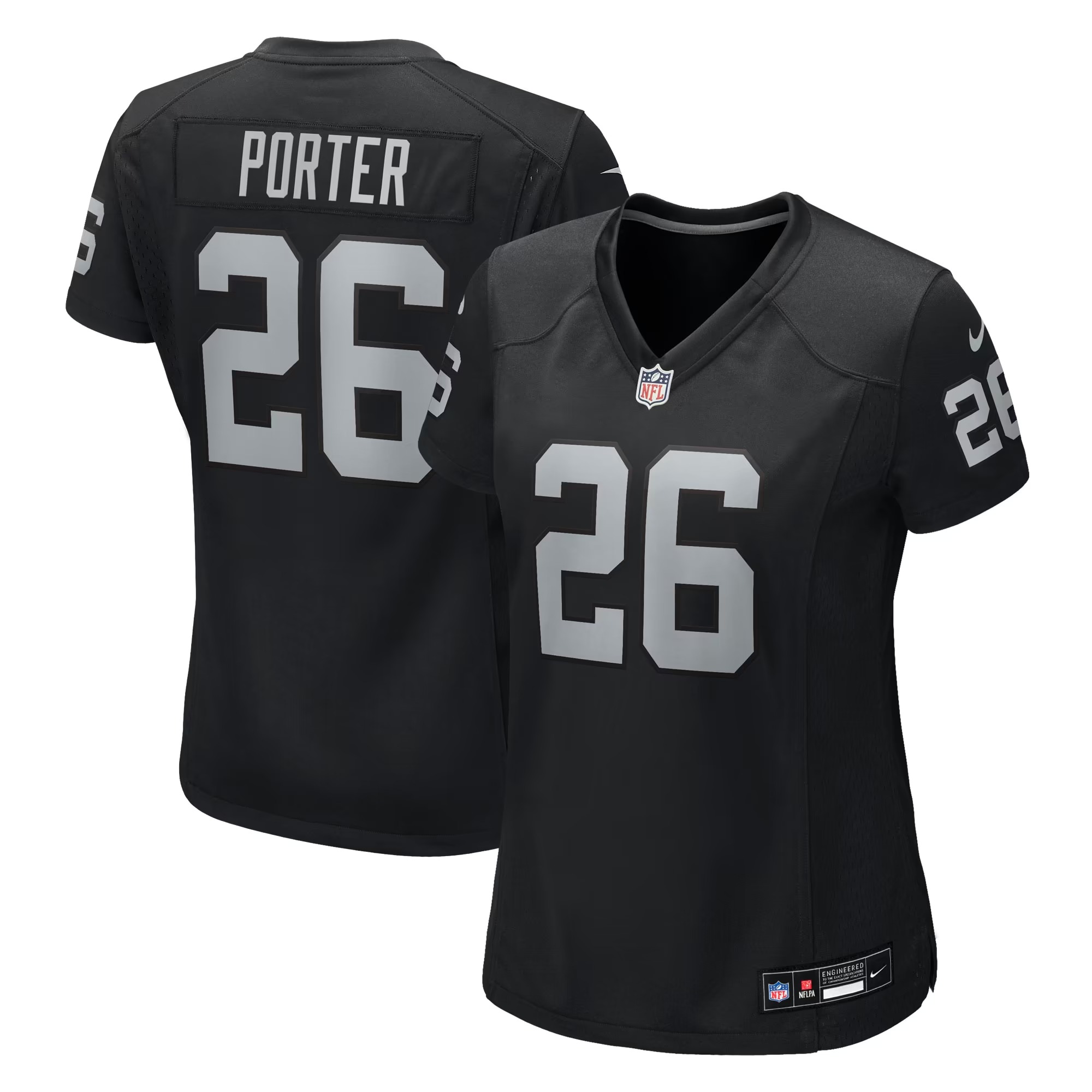 Hunk Wear - Darien Porter Las Vegas Raiders Nike Women's Team Game Jersey - Black