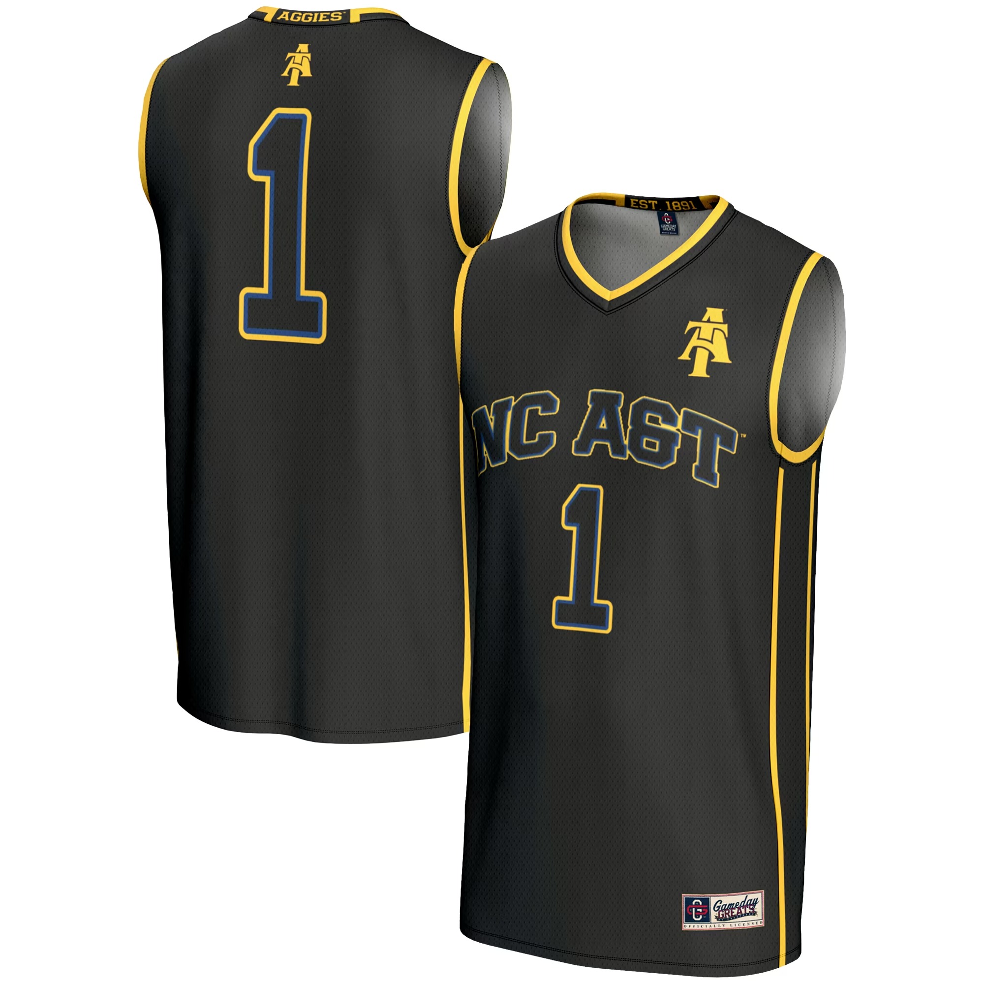 Hunk Wear - #1 North Carolina A&T Aggies GameDay Greats Youth Lightweight Basketball Jersey - Black