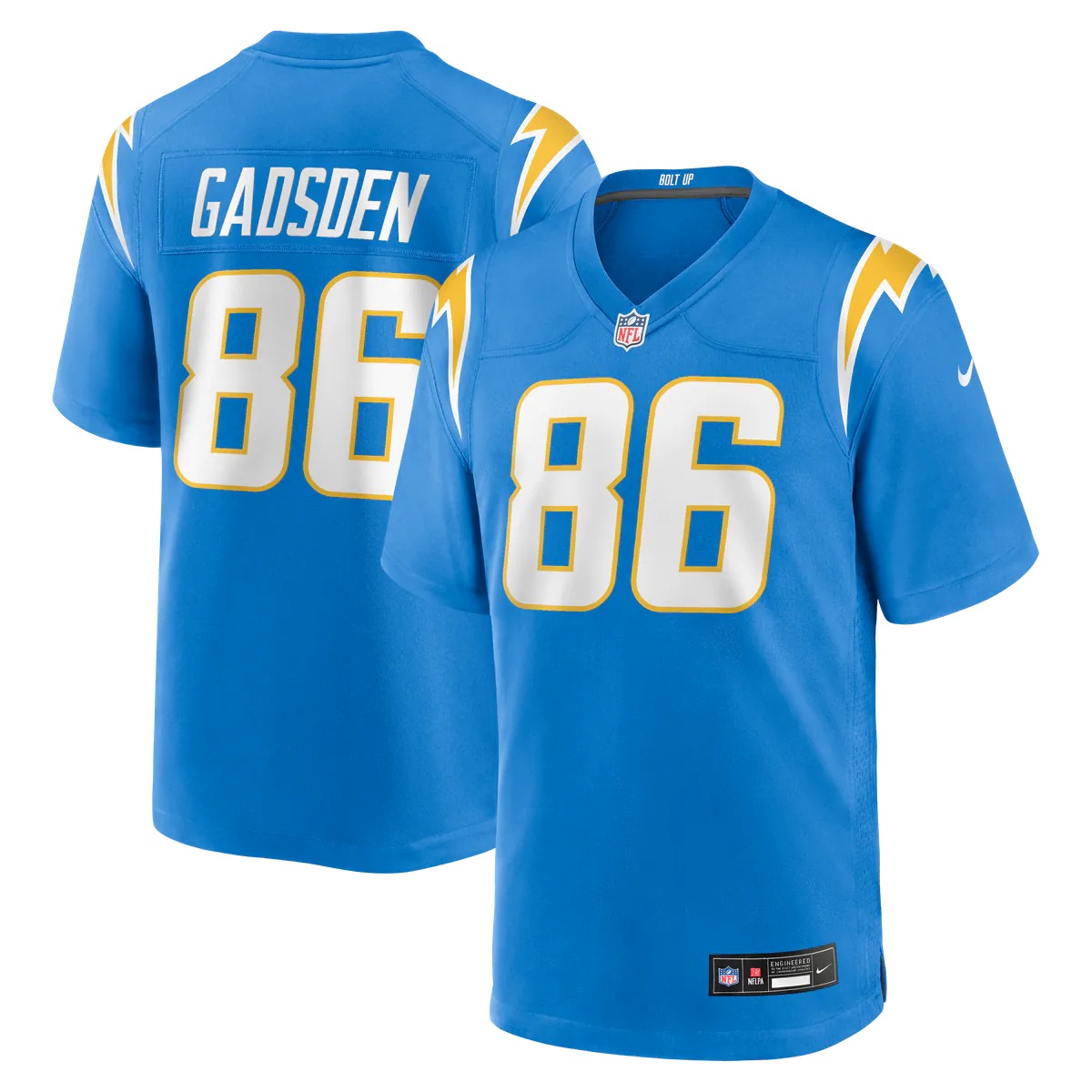 Hunk Wear - Oronde Gadsden Los Angeles Chargers Nike Team Game Jersey - Powder Blue