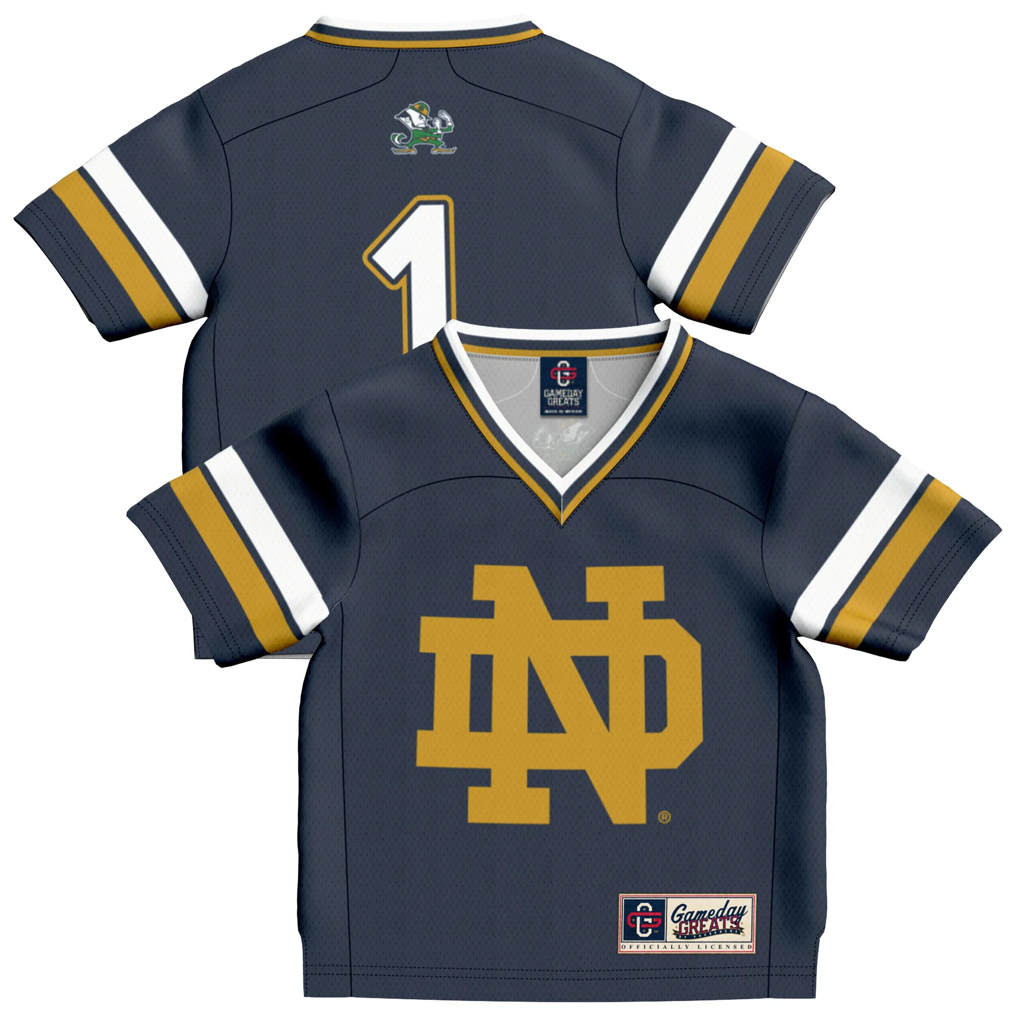 Hunk Wear - #1 Notre Dame Fighting Irish GameDay Greats Infant Collegiate Football Fashion Jersey - Navy