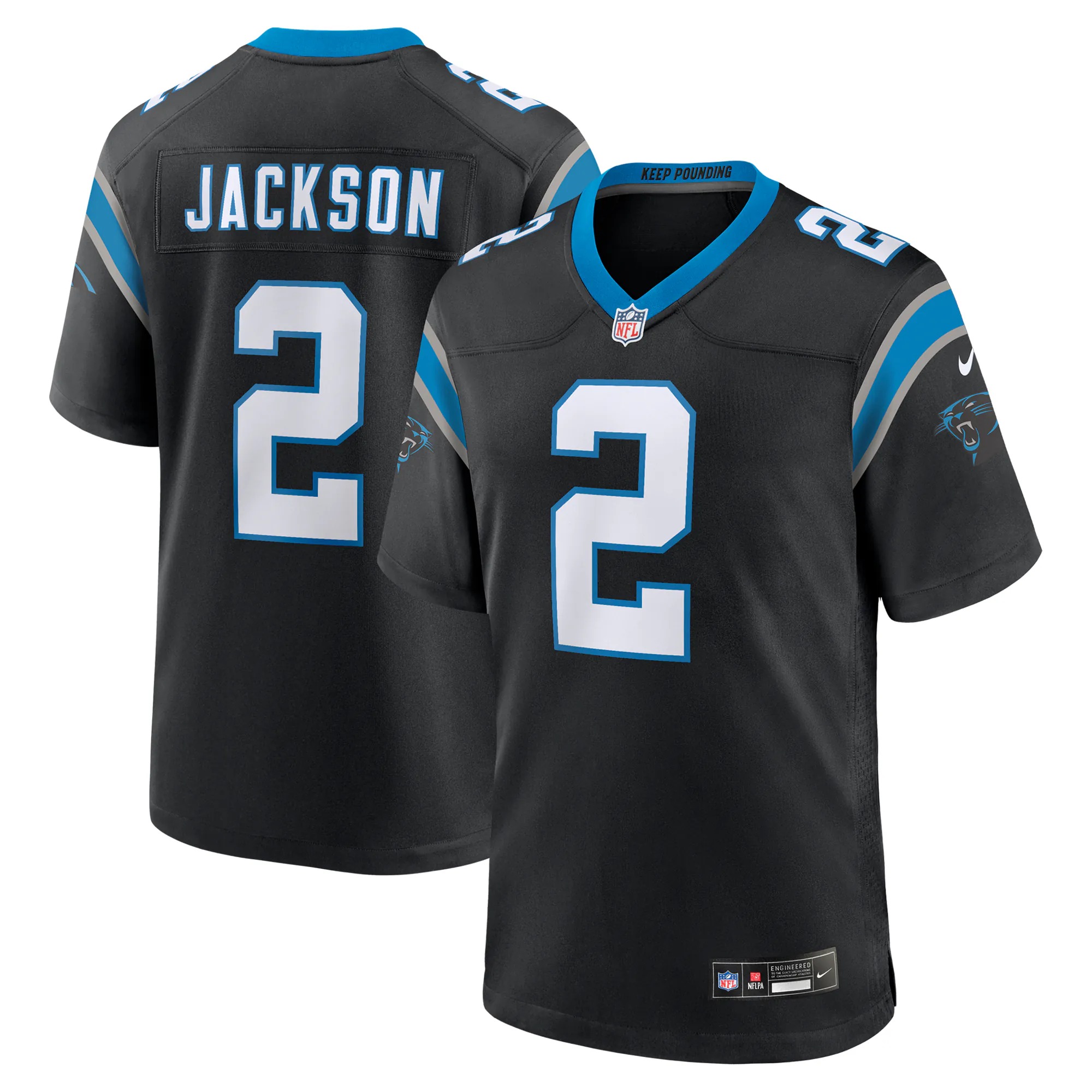 Hunk Wear - Mike Jackson Carolina Panthers Nike Game Jersey - Black