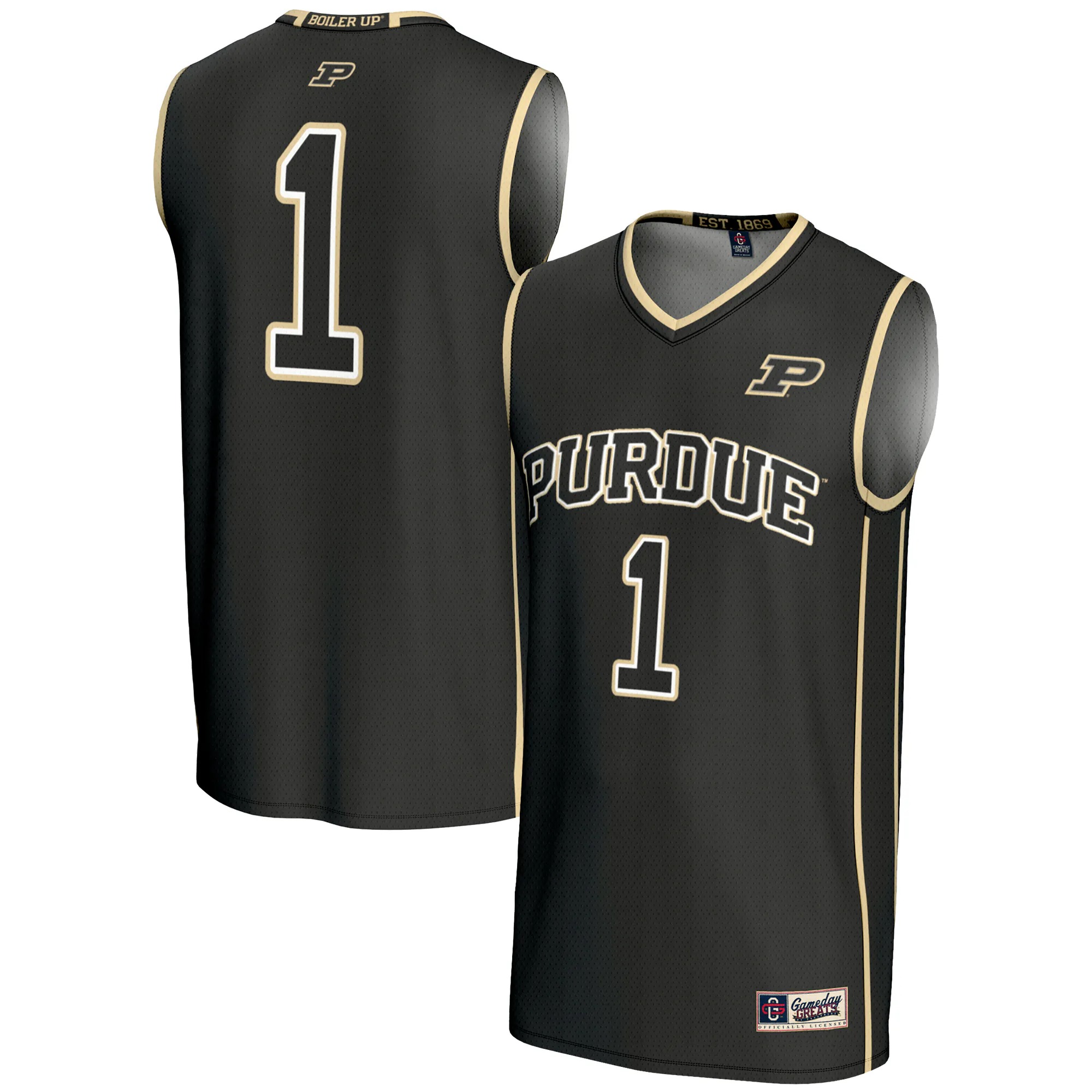 Hunk Wear - #1 Purdue Boilermakers GameDay Greats Lightweight Basketball Jersey - Black