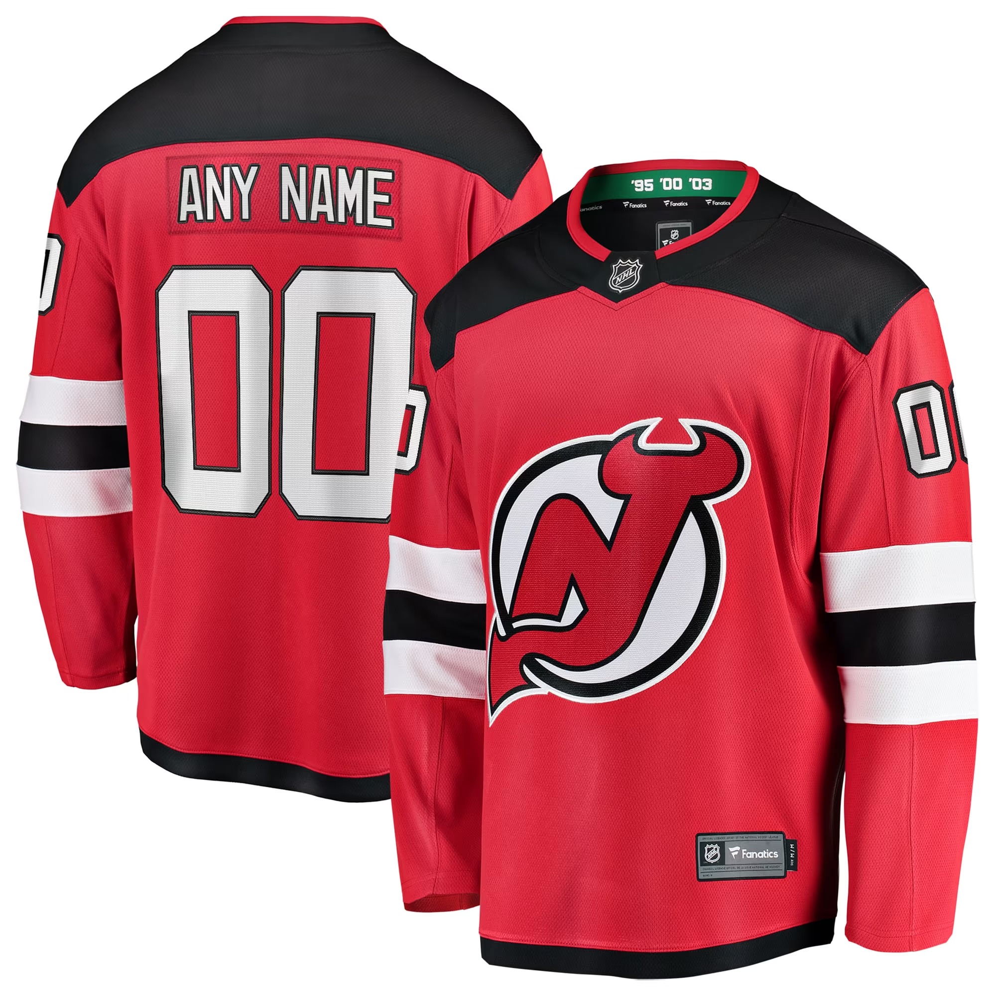 Hunk Wear - New Jersey Devils Fanatics Home Breakaway Custom Jersey - Red
