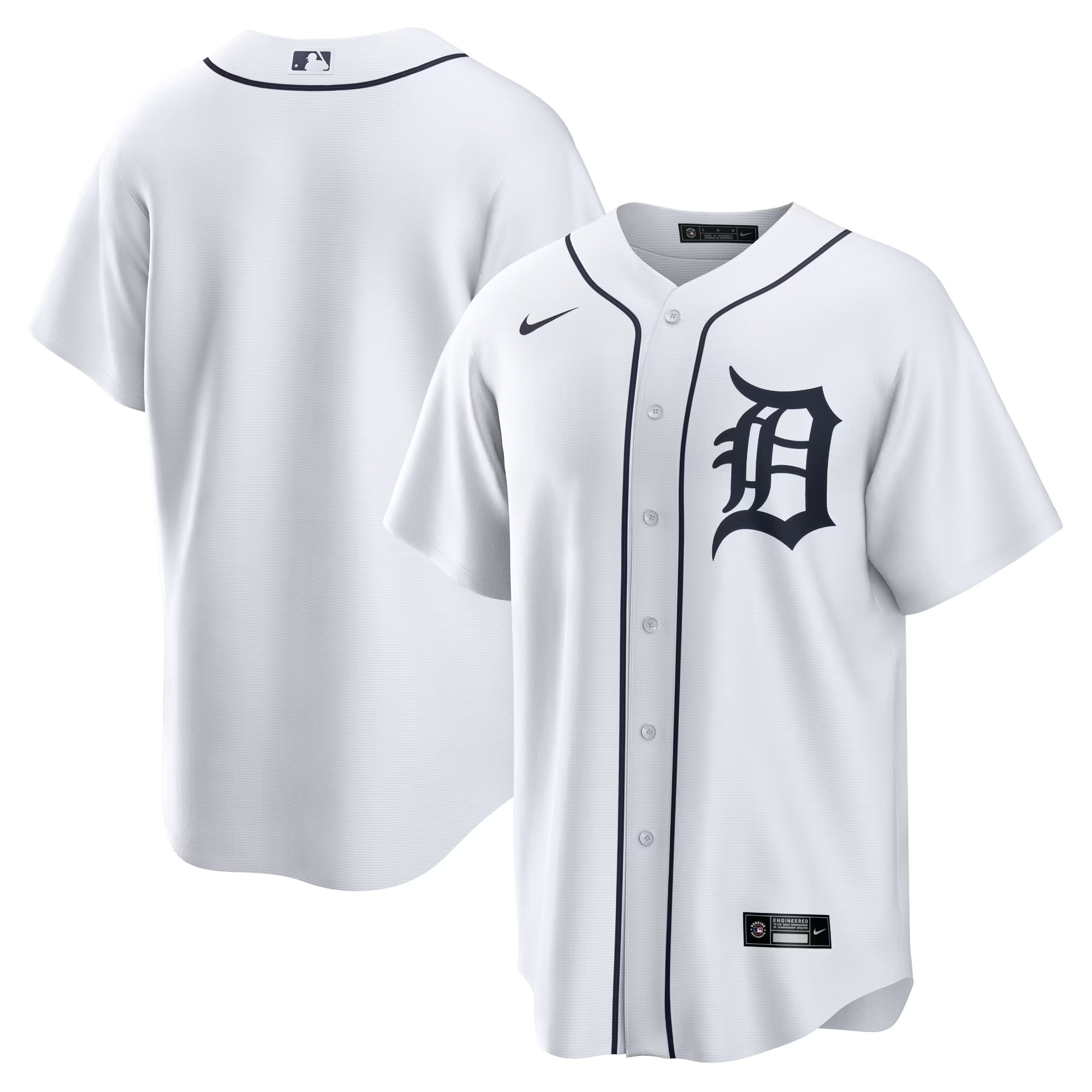 Hunk Wear - Detroit Tigers Nike Home Replica Team Jersey - White