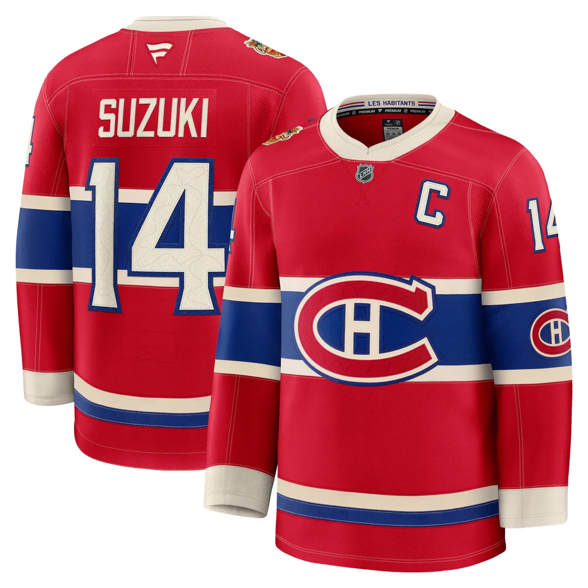 Hunk Wear - Nick Suzuki Montreal Canadiens Fanatics 2026 NHL Heritage Classic Premium Player Jersey - Red