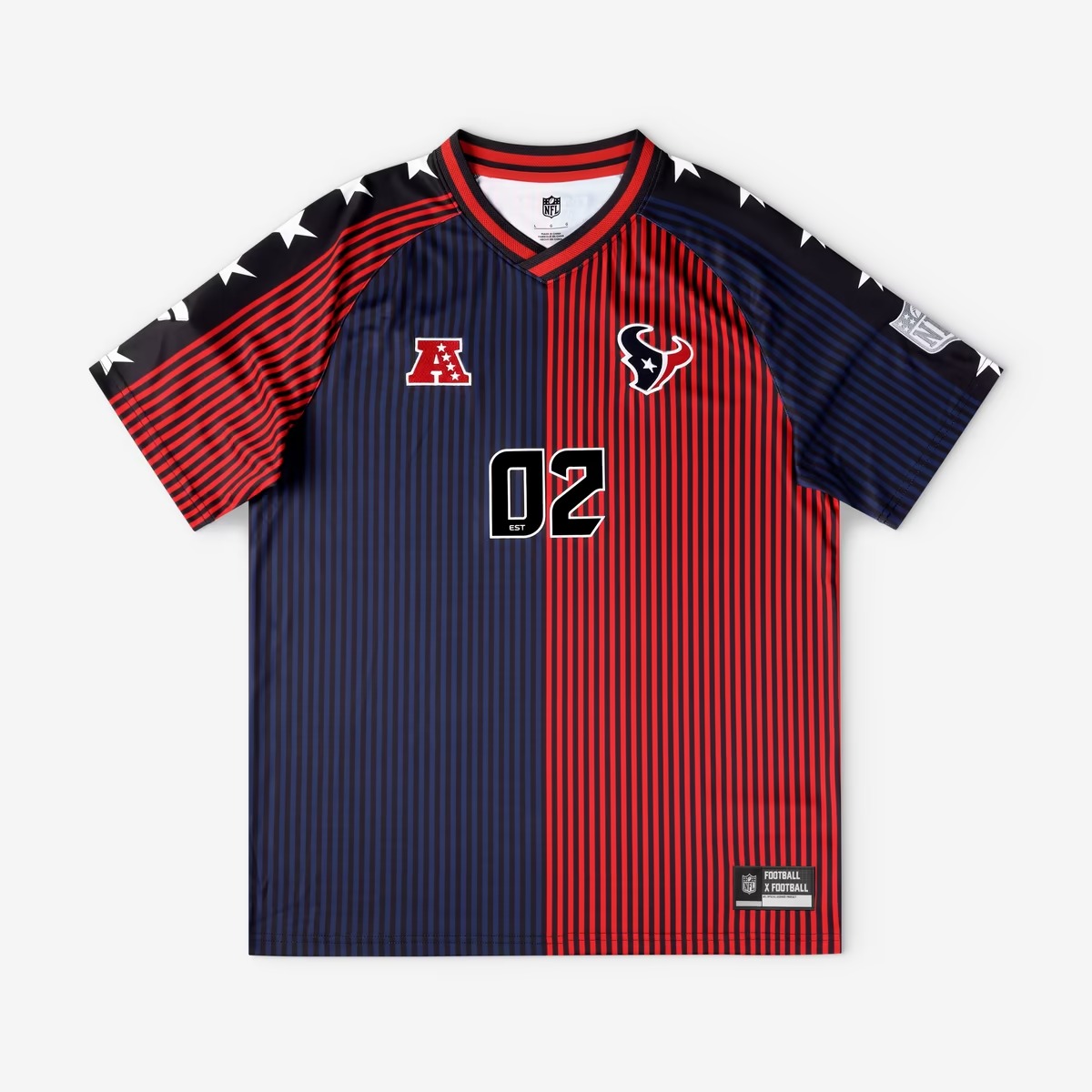 Hunk Wear - Houston Texans Fanatics Youth Football x Football V-Neck Fan Top - Navy_Red