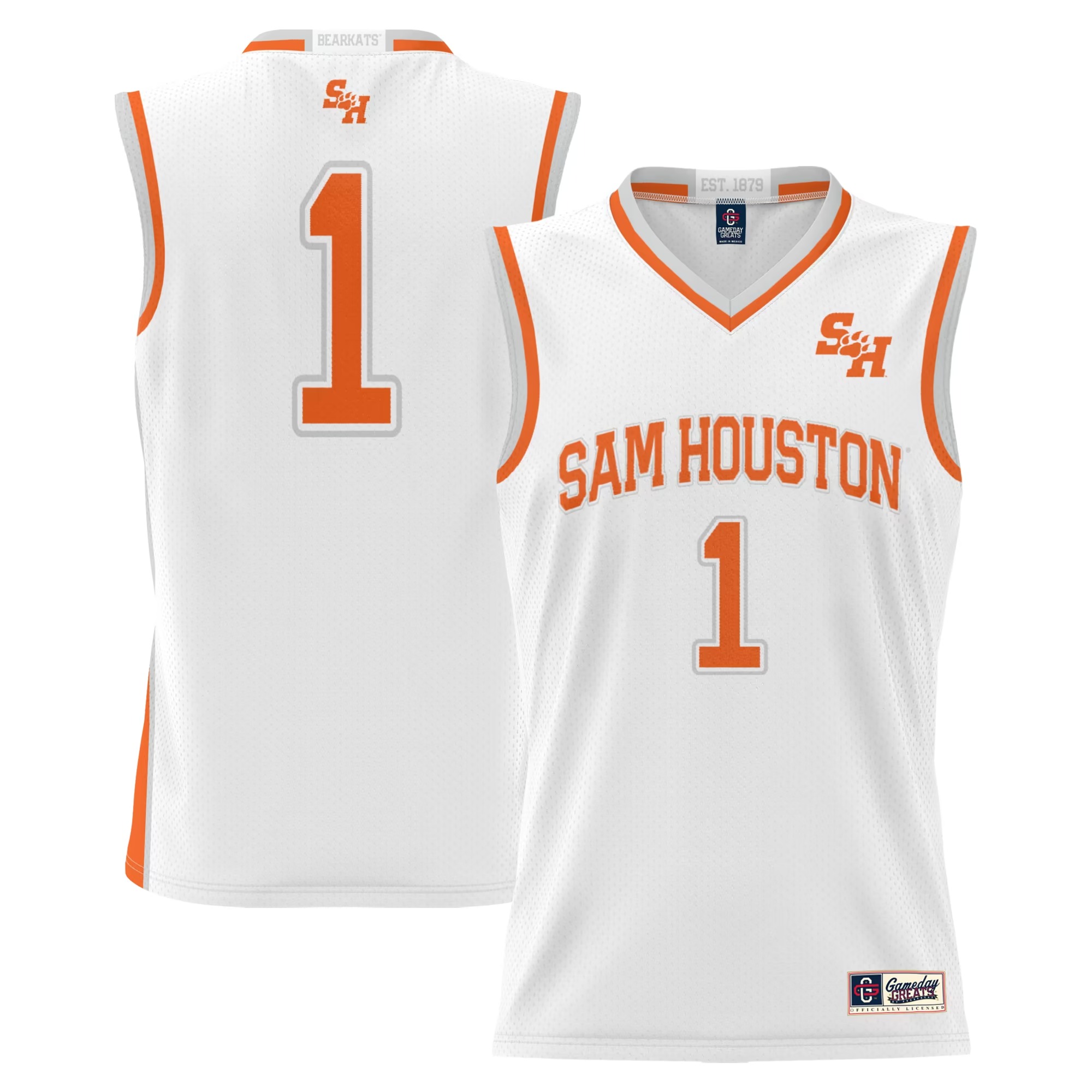Hunk Wear - #1 Sam Houston State Bearkats GameDay Greats Replica Lightweight Basketball Jersey - White