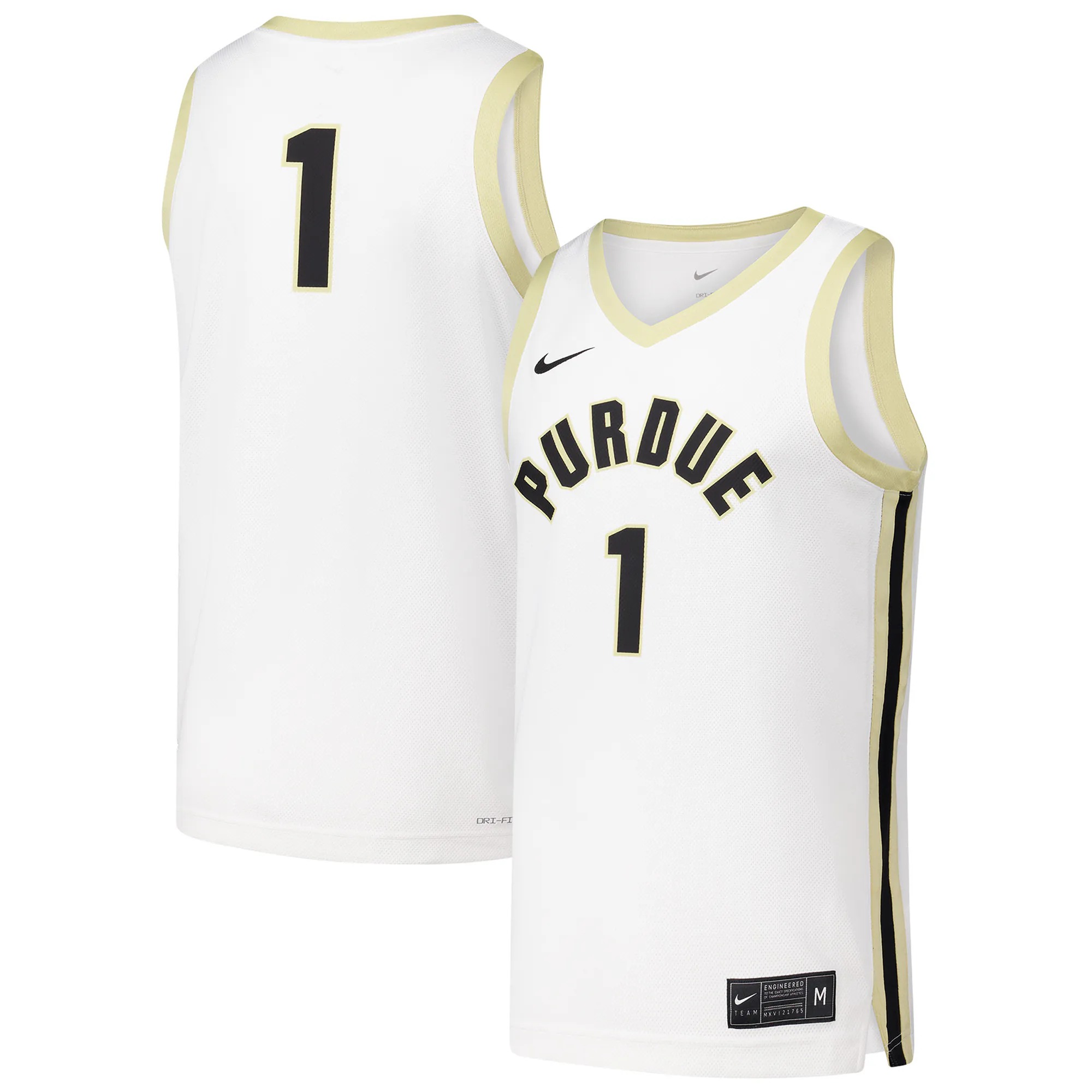 Hunk Wear - #1 Purdue Boilermakers Nike Replica Basketball Jersey - White