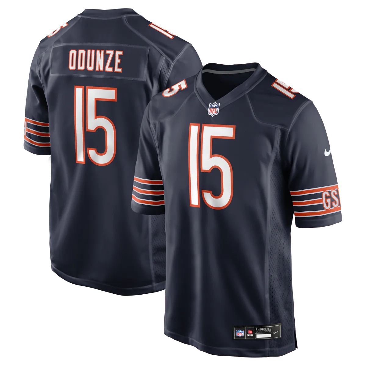 Hunk Wear - Rome Odunze Chicago Bears Nike Player Game Jersey - Navy